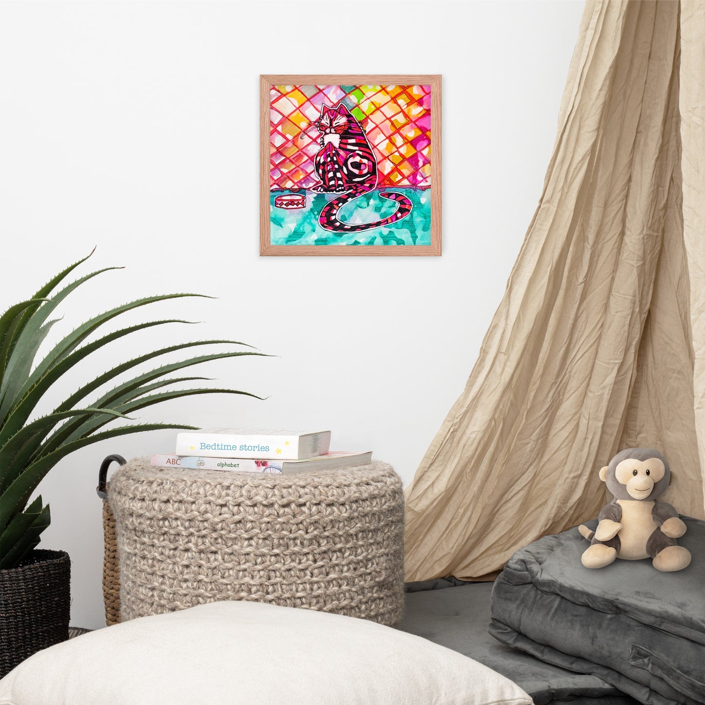 Cat Bowl Nap Framed poster