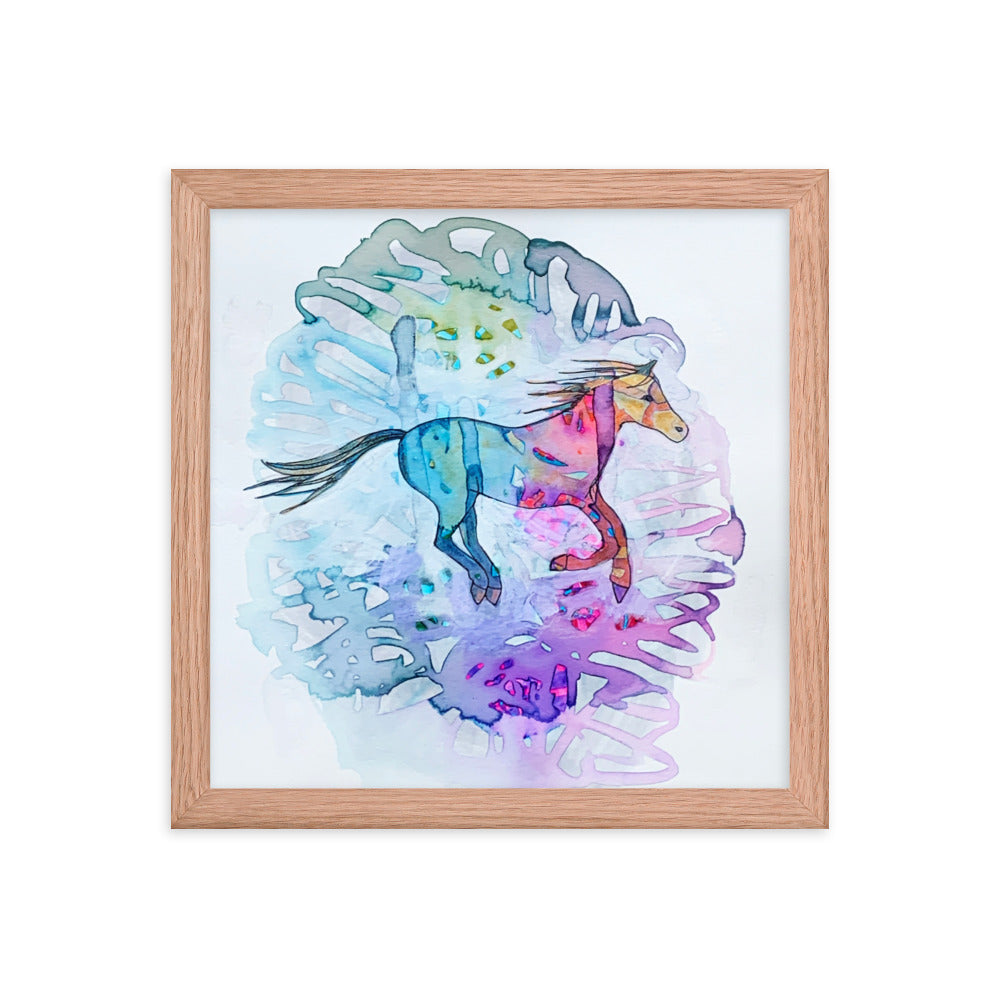 Running Horse poster framed