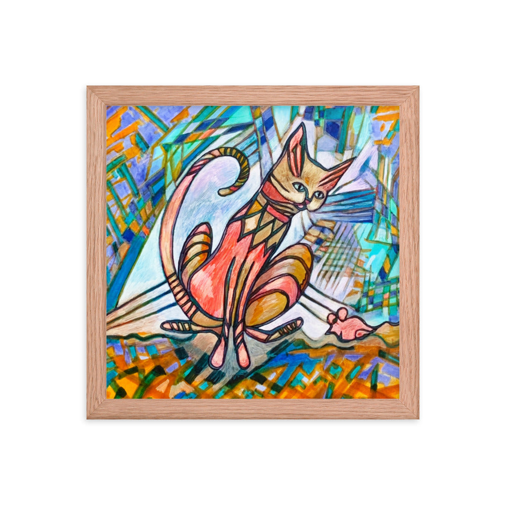 Cat and Mouse Framed Poster 12x12