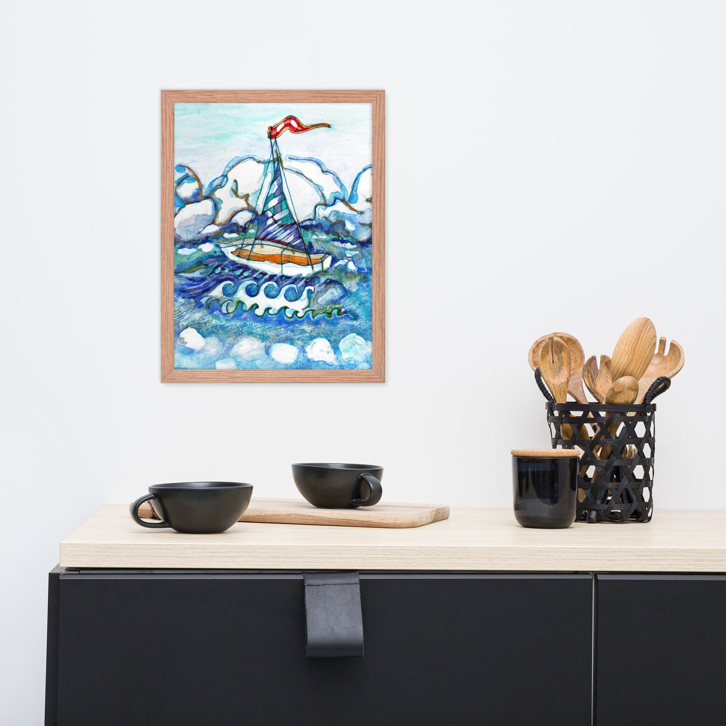 Stormy Sea Poster Framed