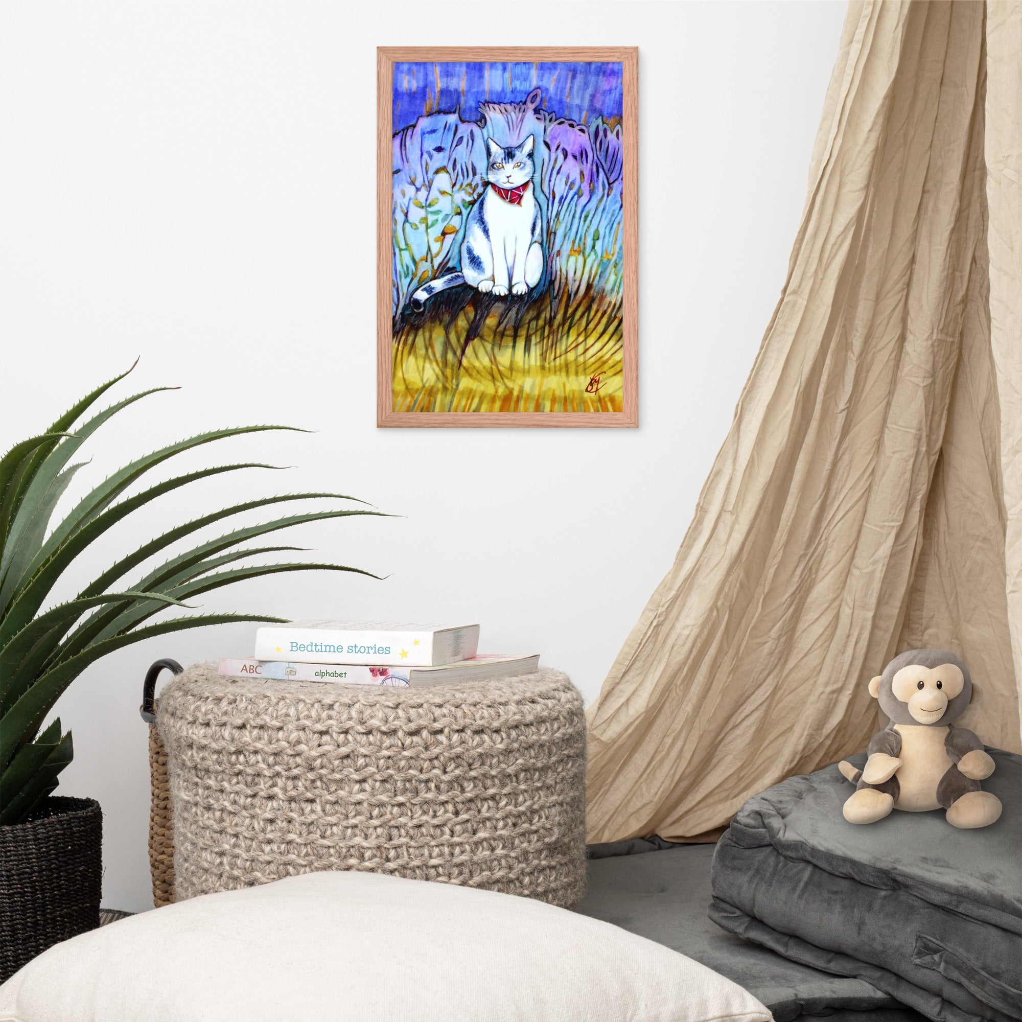 Cat Scarf Framed poster
