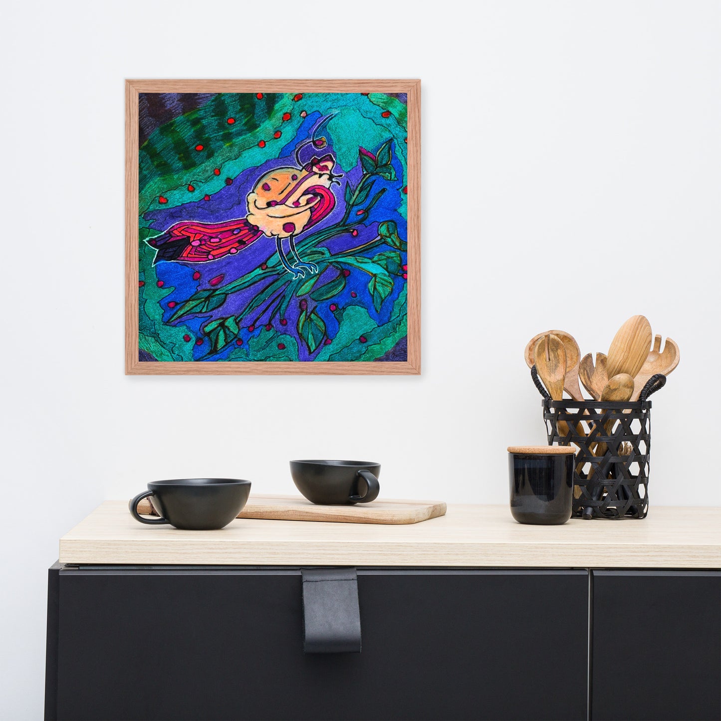Cherry Chirper Framed poster