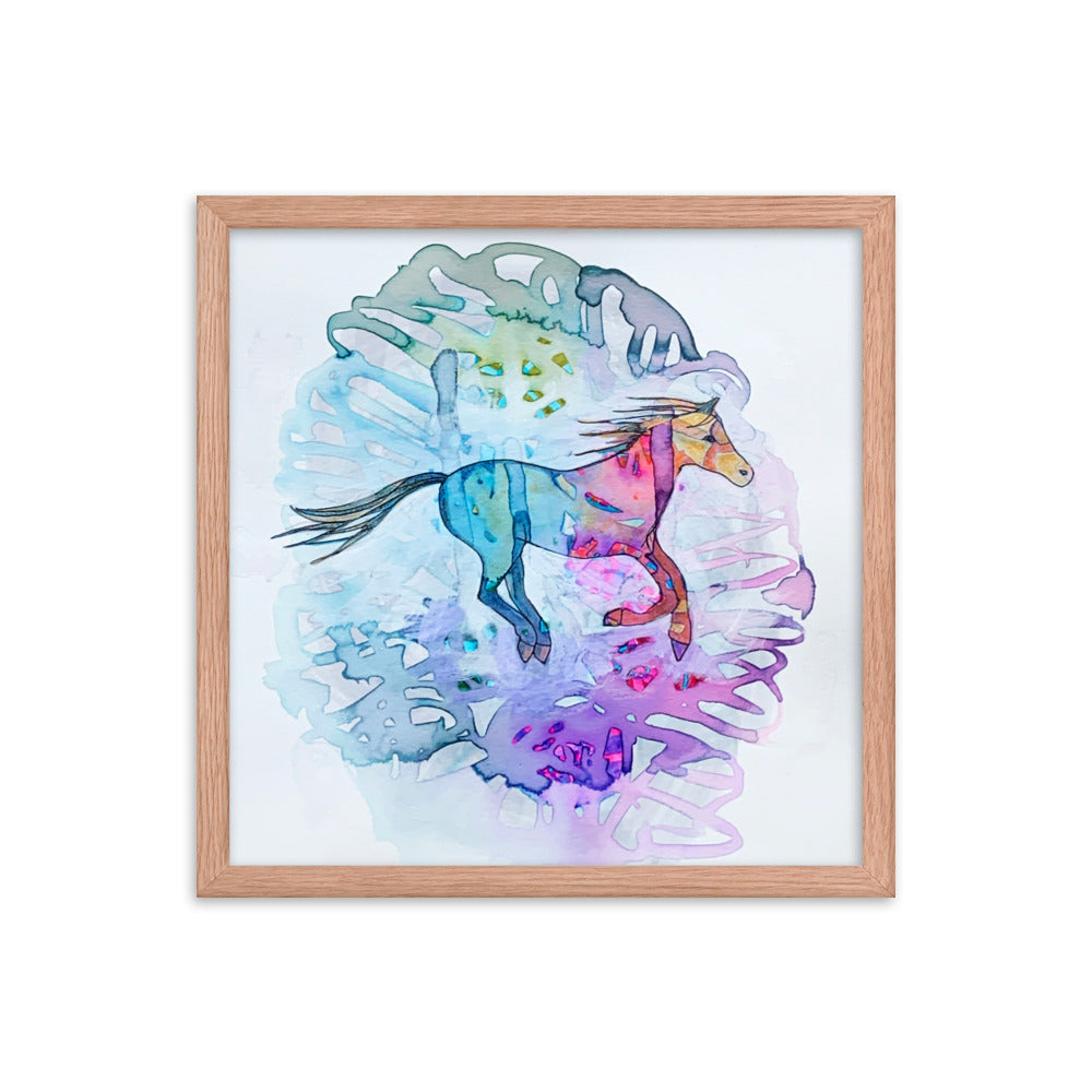 Running Horse poster framed