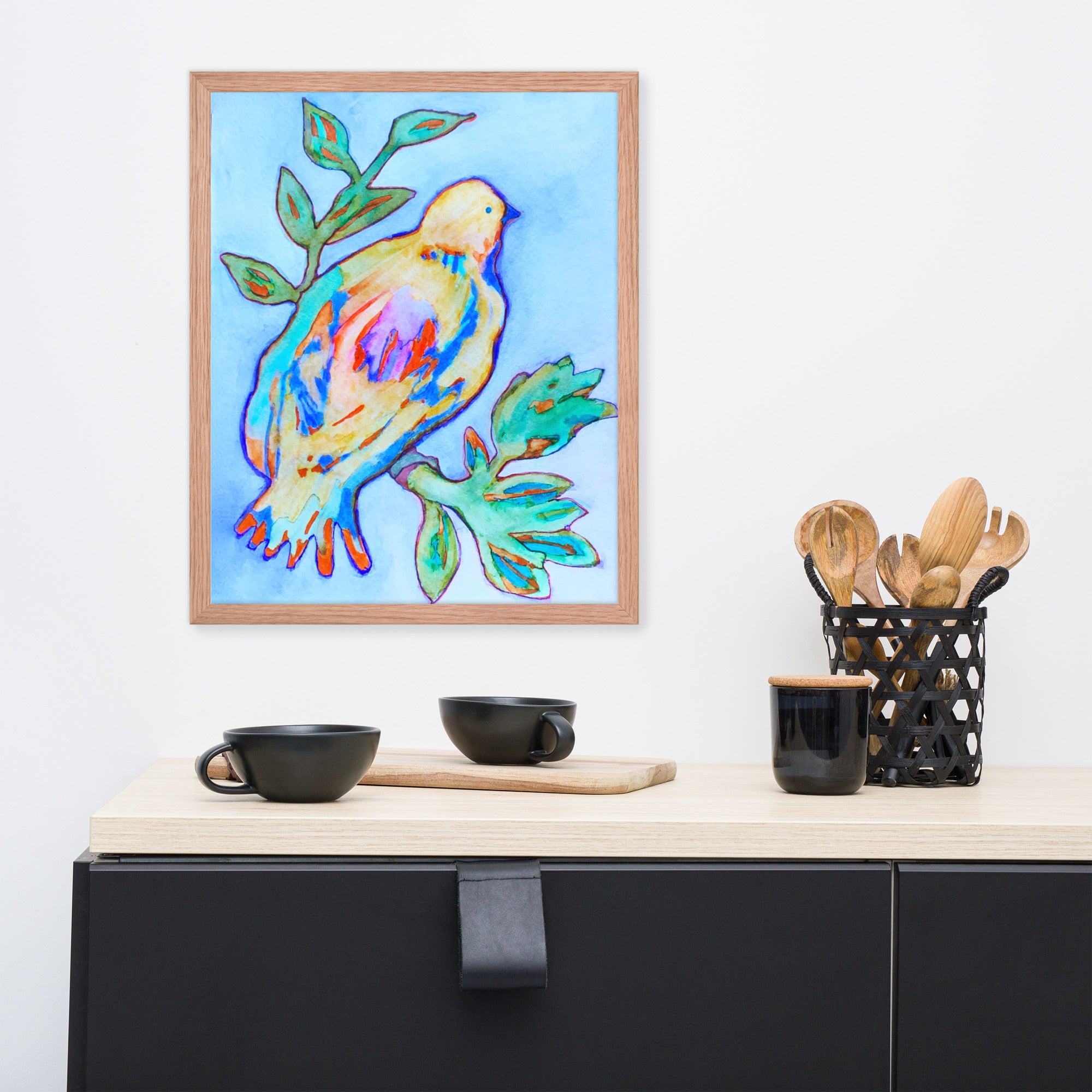 Yellow Bird Poster Framed - Art Love Decor