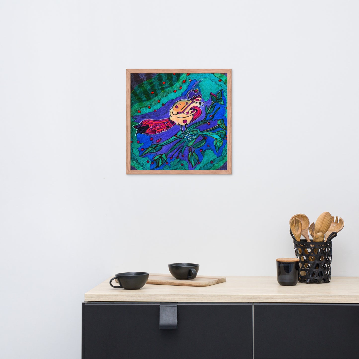 Cherry Chirper Framed poster