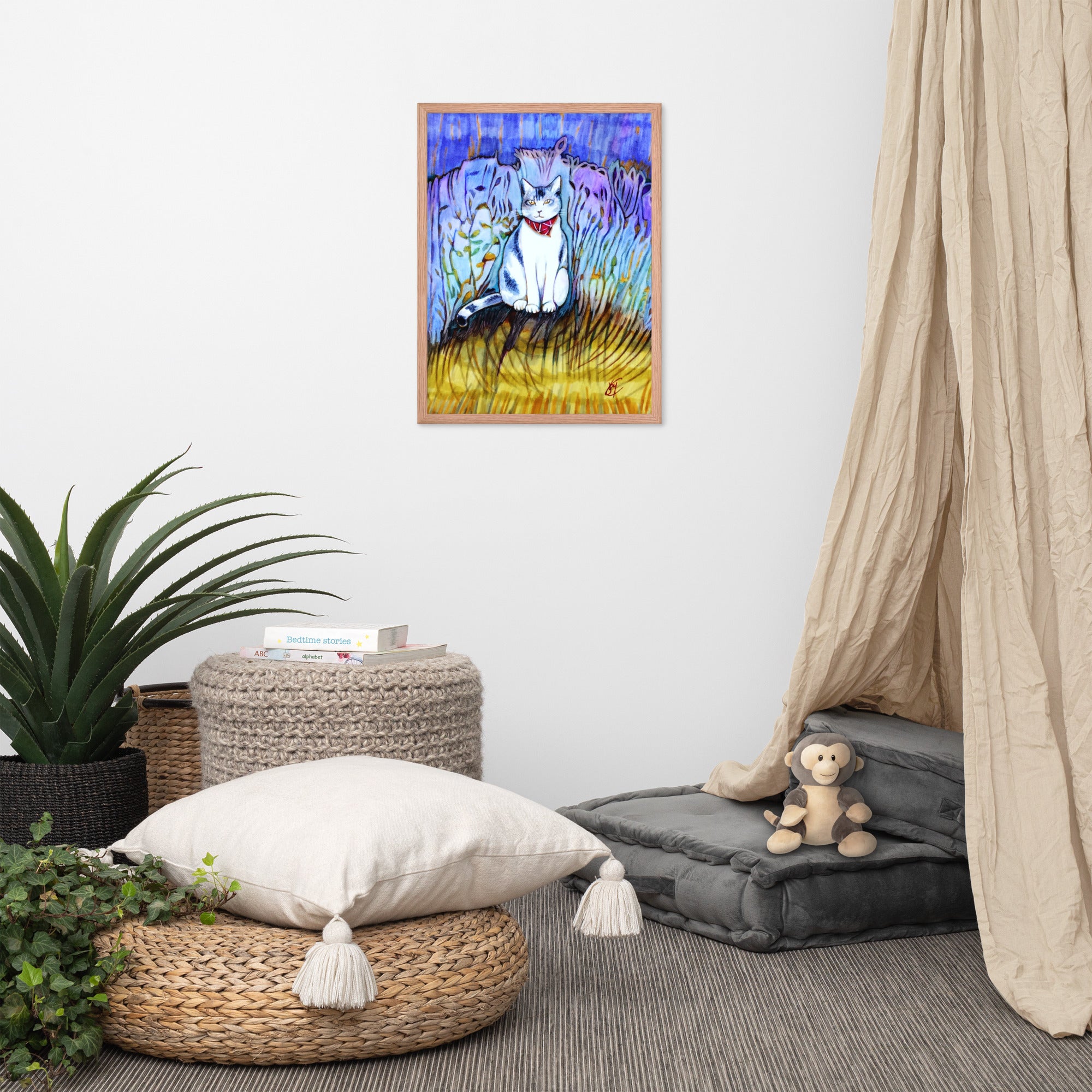 Cat Scarf Framed poster