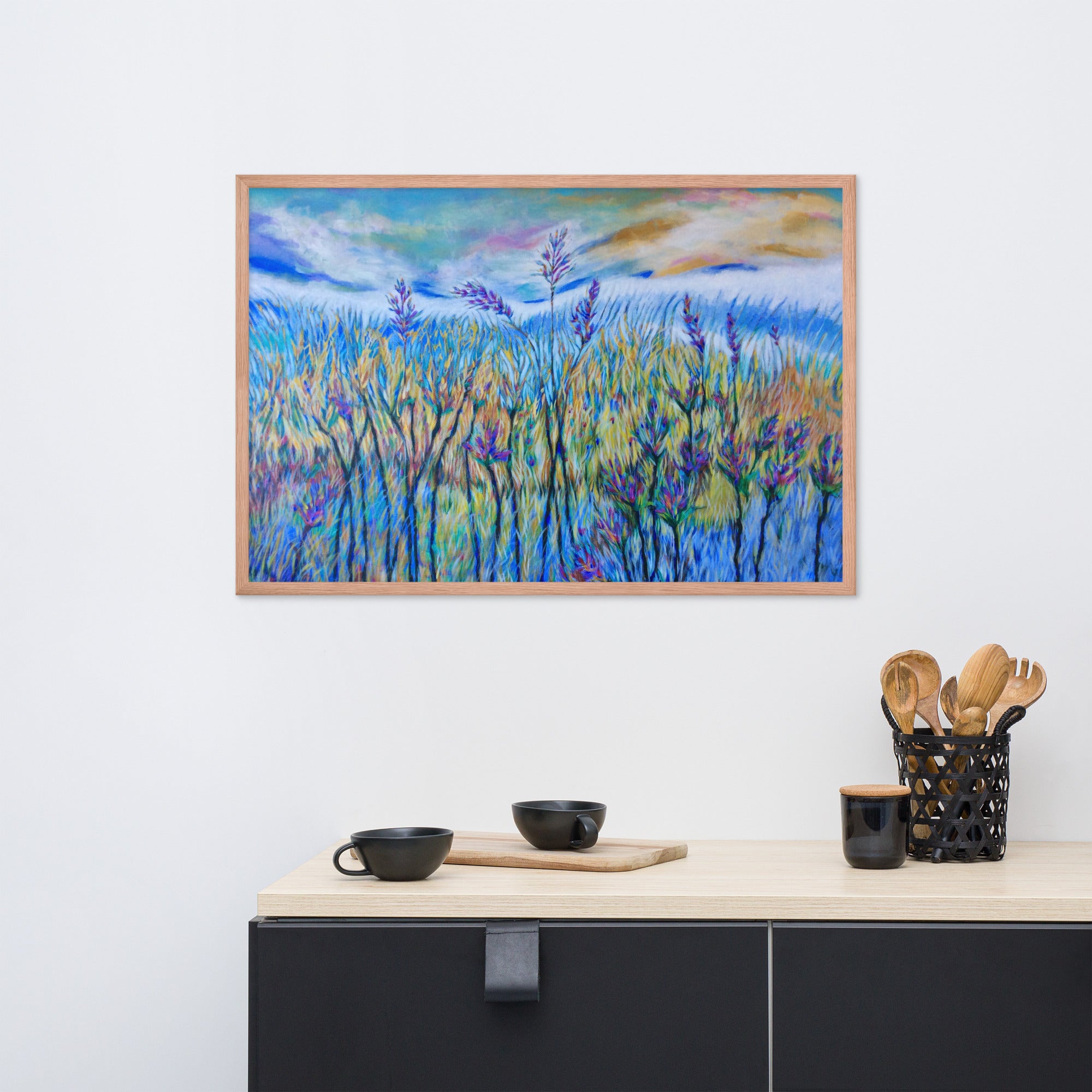 Blue Thistle Poster Framed - Art Love Decor