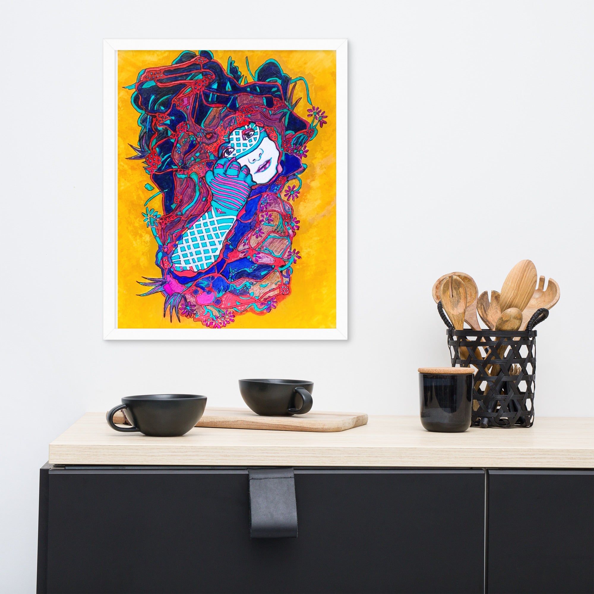 Jester Abstract Framed Poster