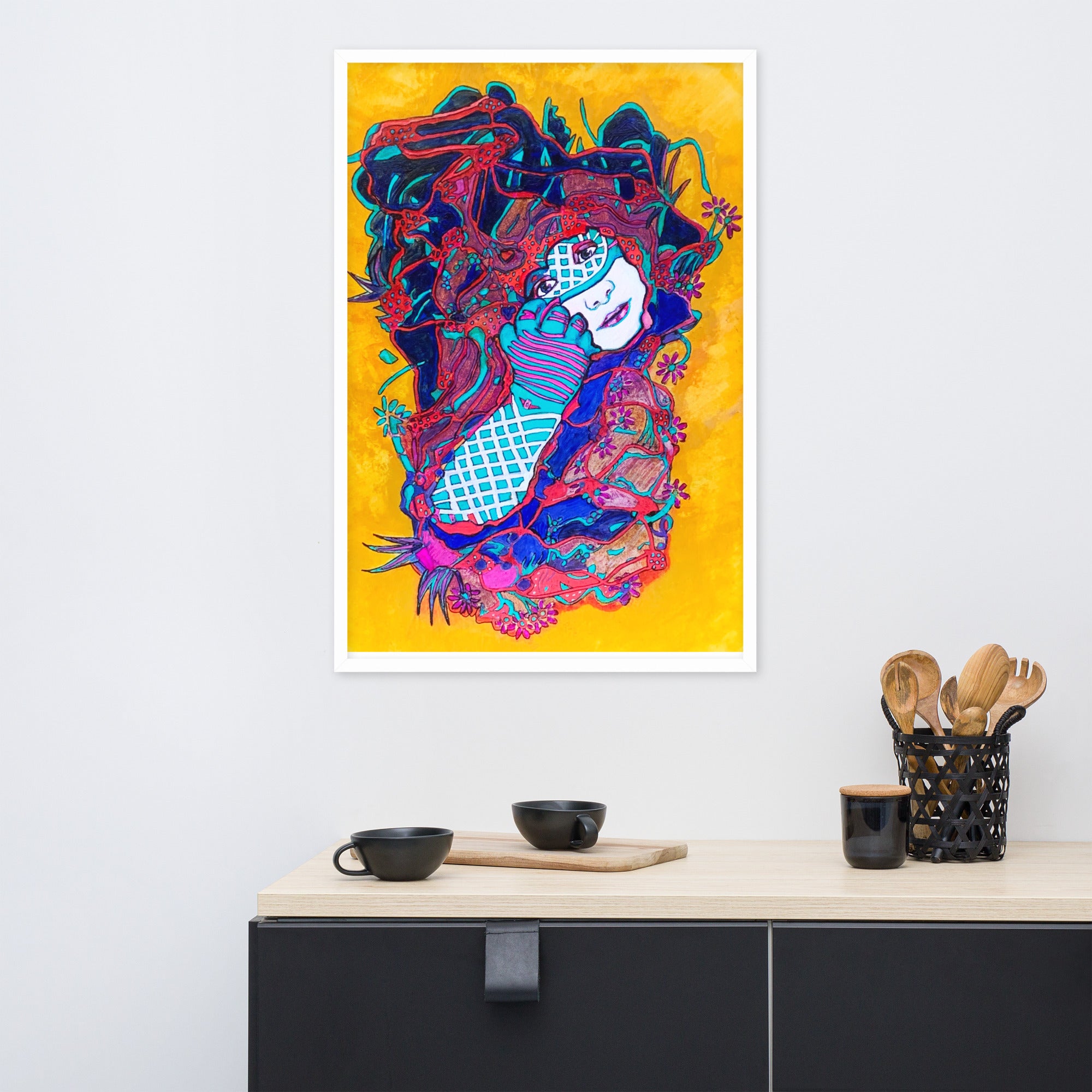 Jester Abstract Framed Poster