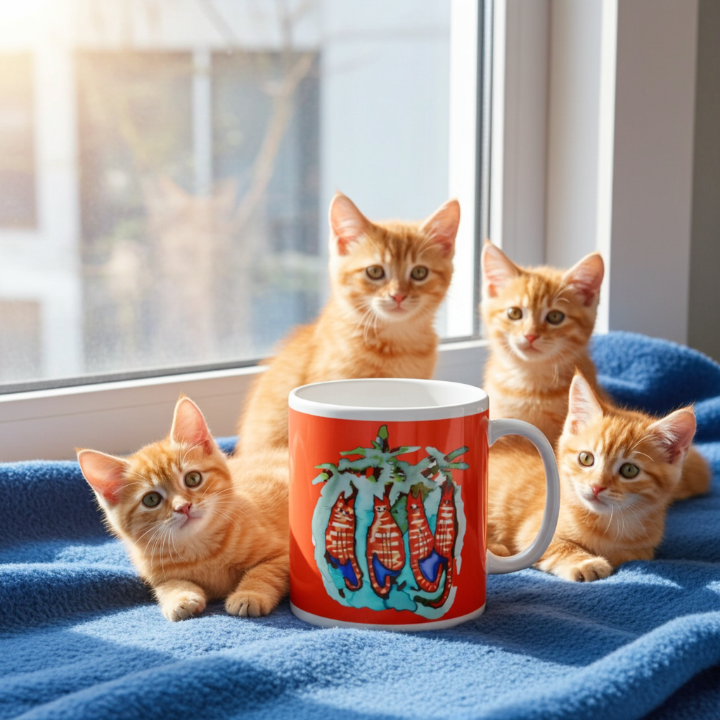 Four Ginger Cats Mug