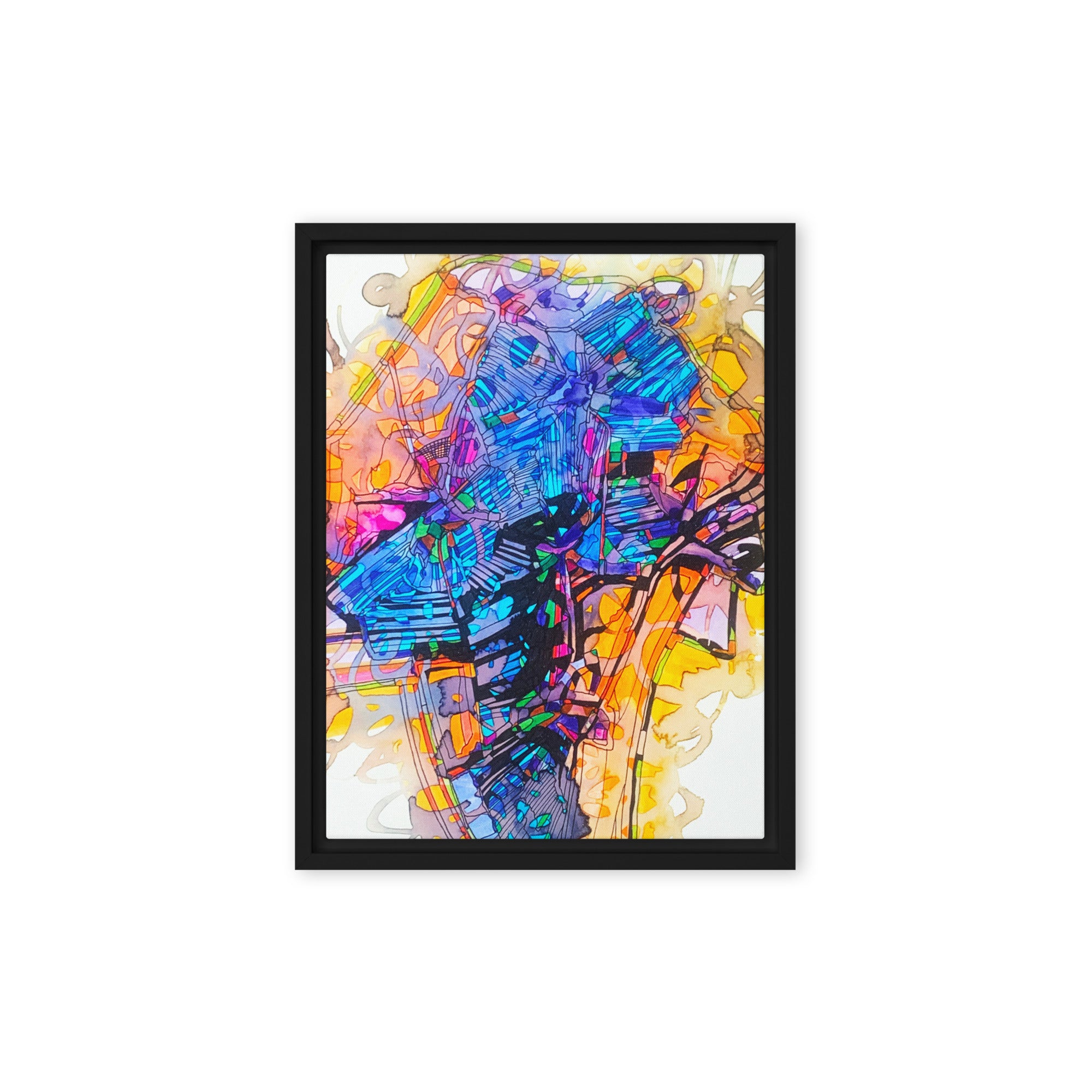 Dark Places Abstract Canvas Print Framed