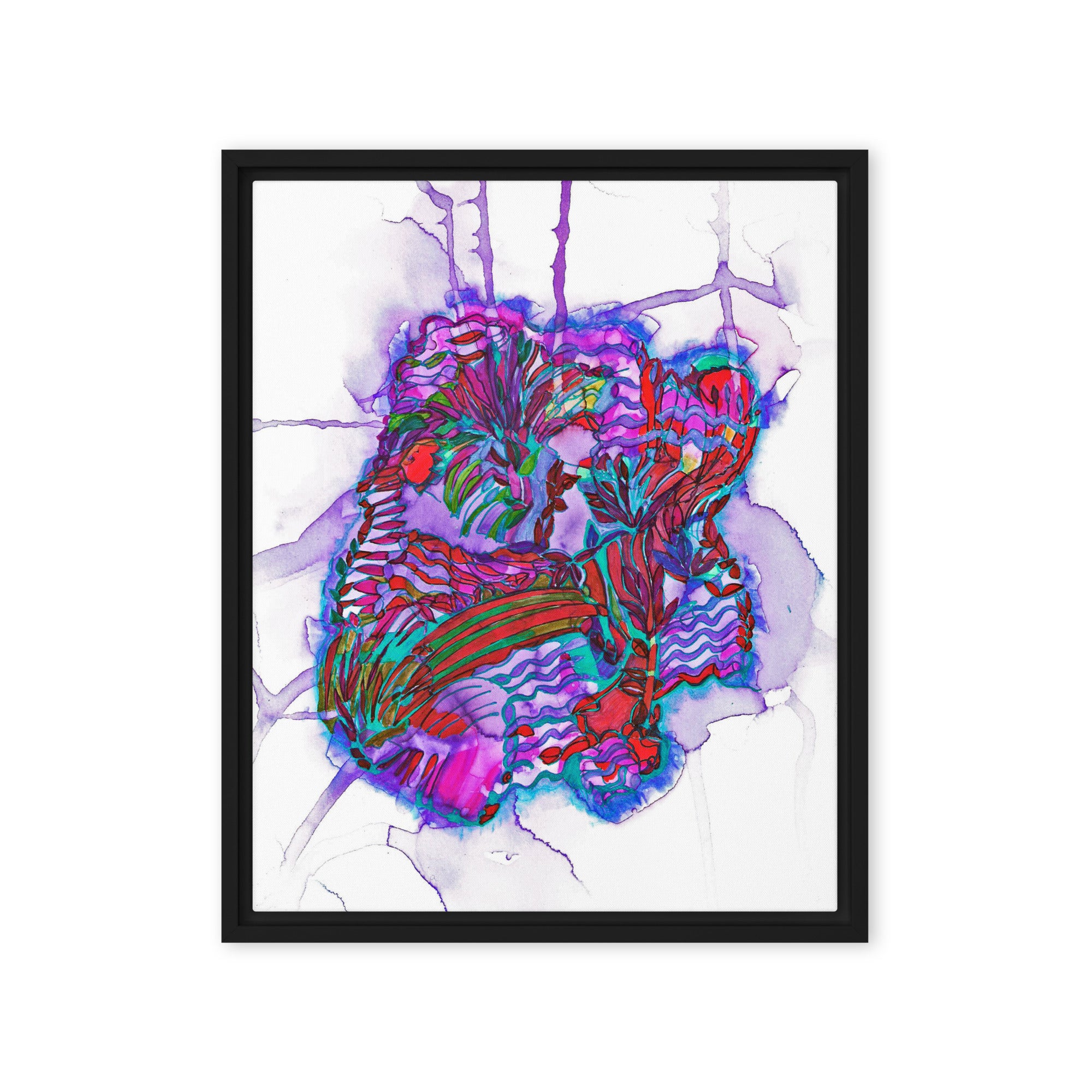 Heartstrings Abstract Framed Canvas