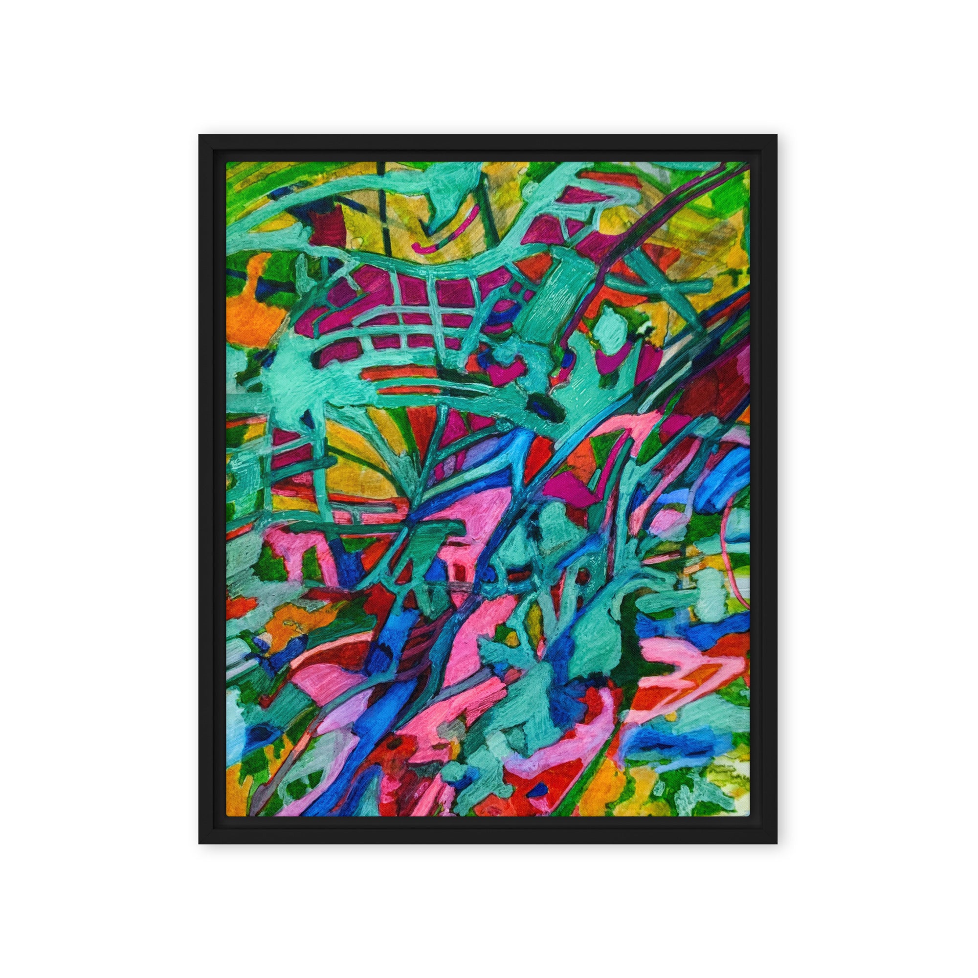 Overgrown Bridge Framed Canvas