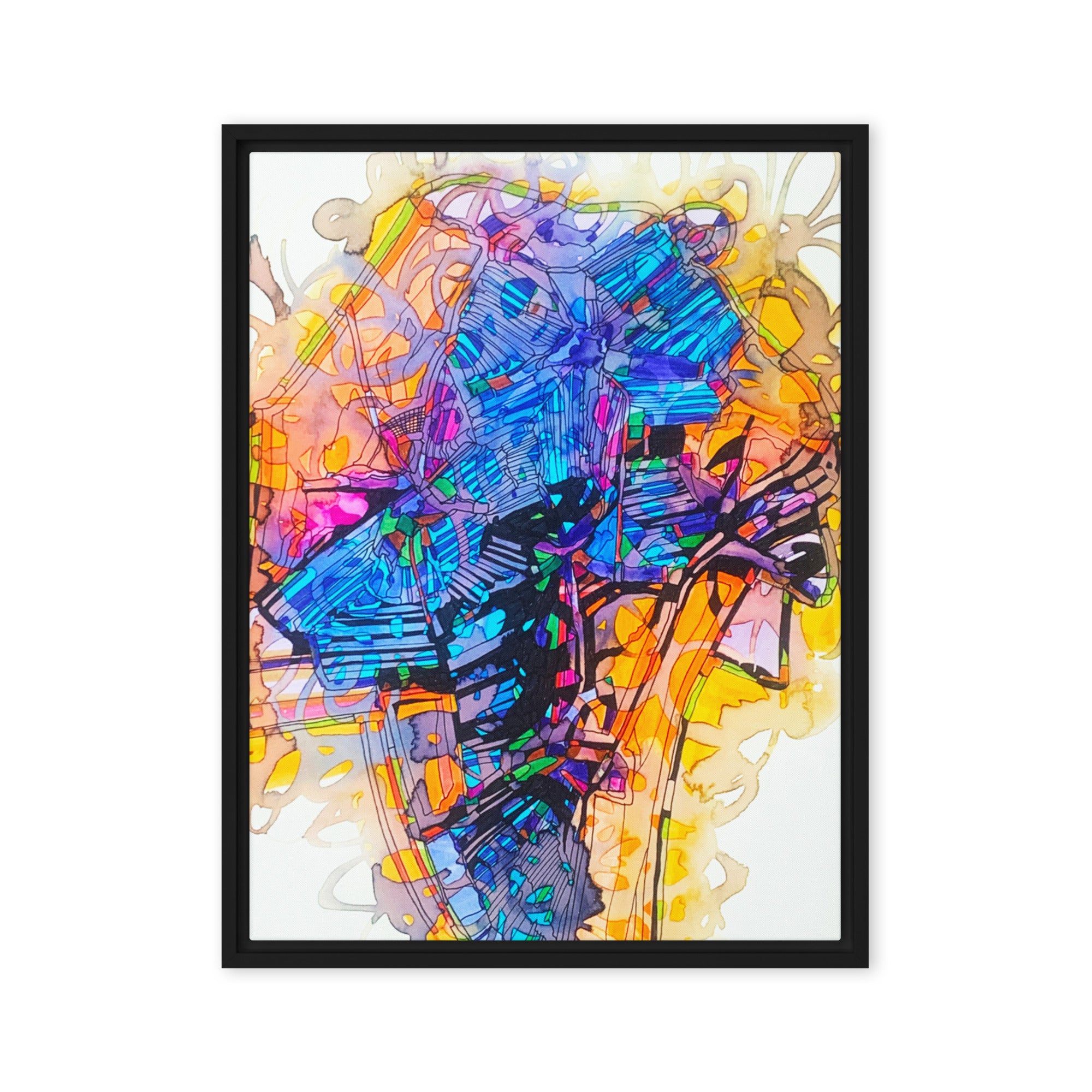 Dark Places Abstract Canvas Print Framed