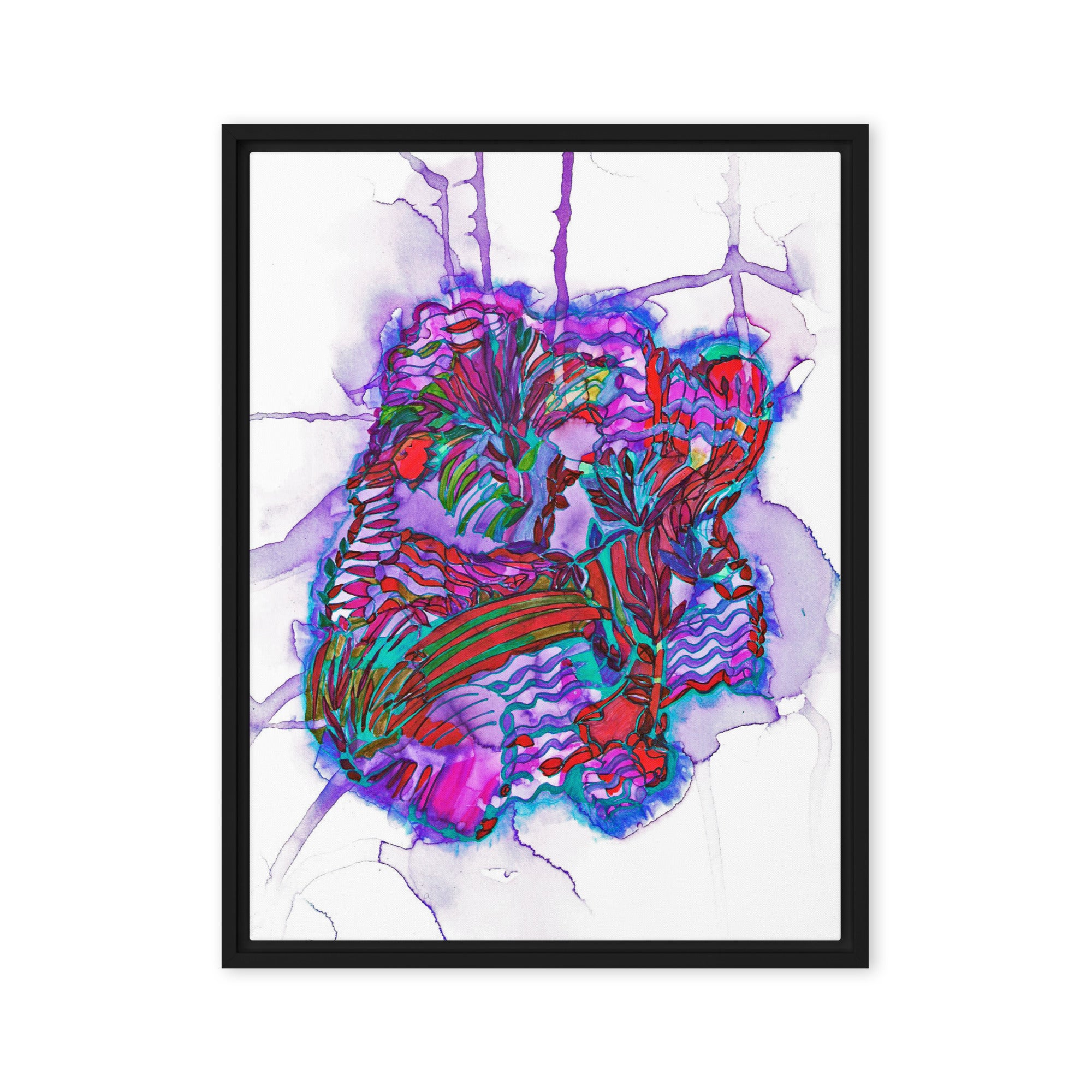 Heartstrings Abstract Framed Canvas