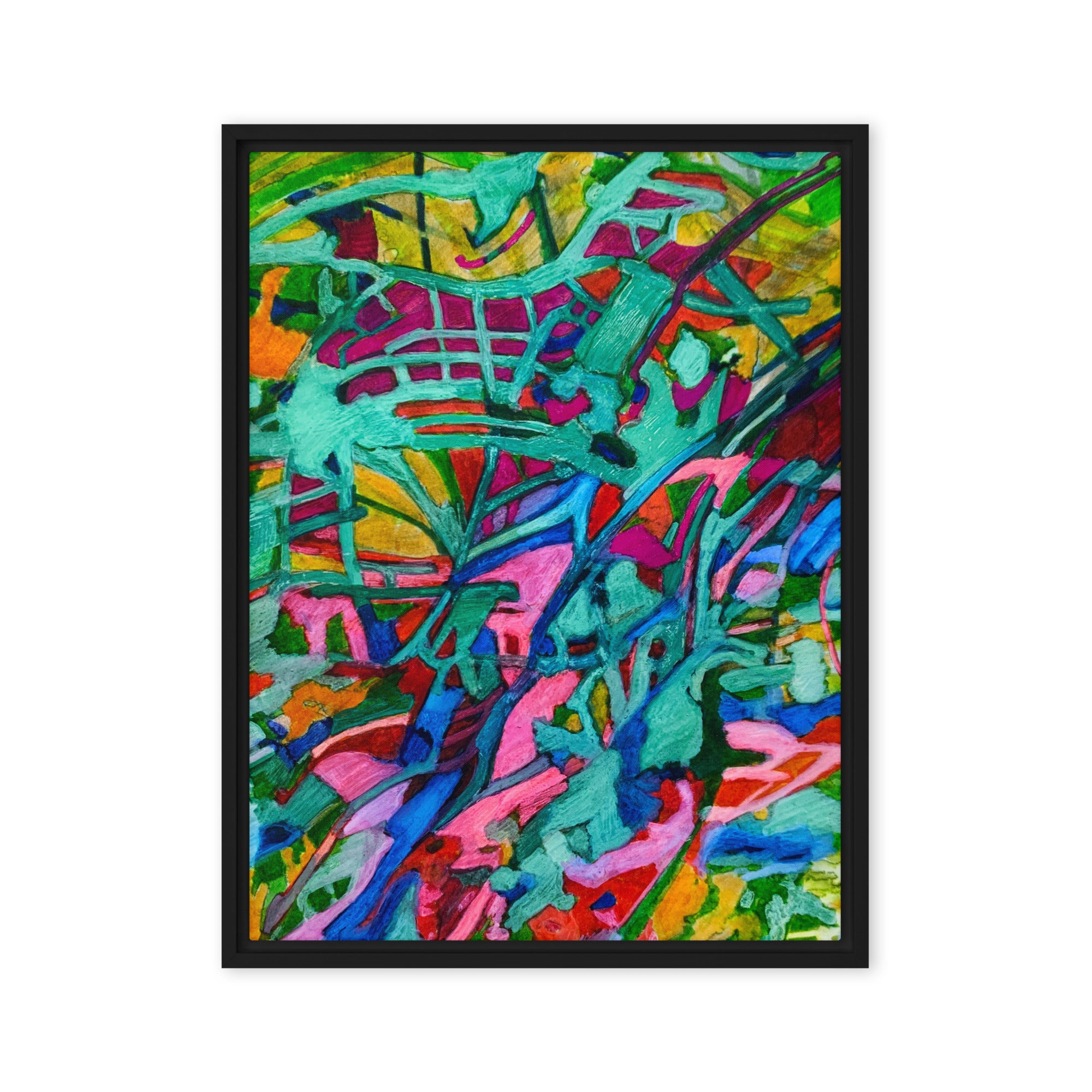 Overgrown Bridge Framed Canvas