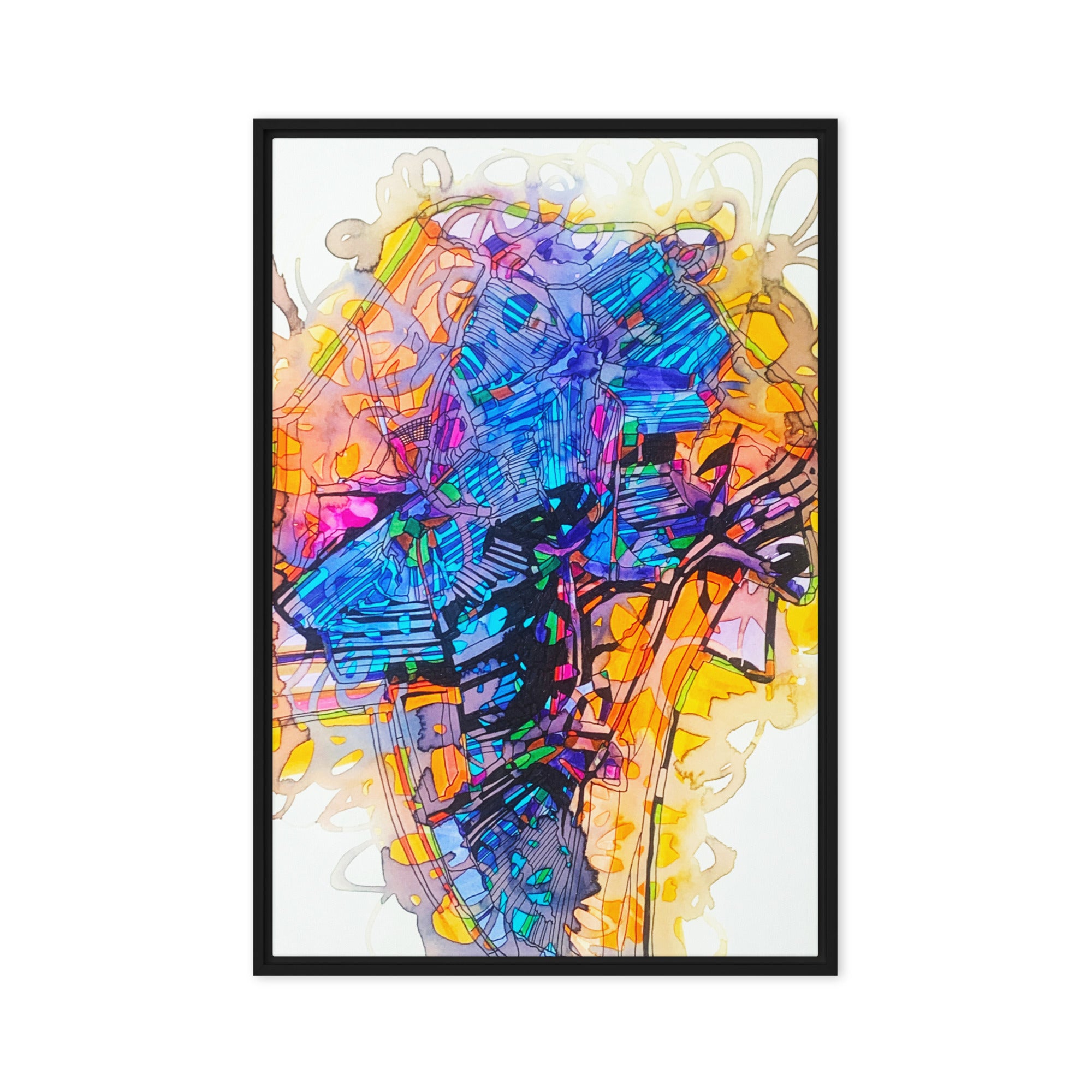 Dark Places Abstract Canvas Print Framed