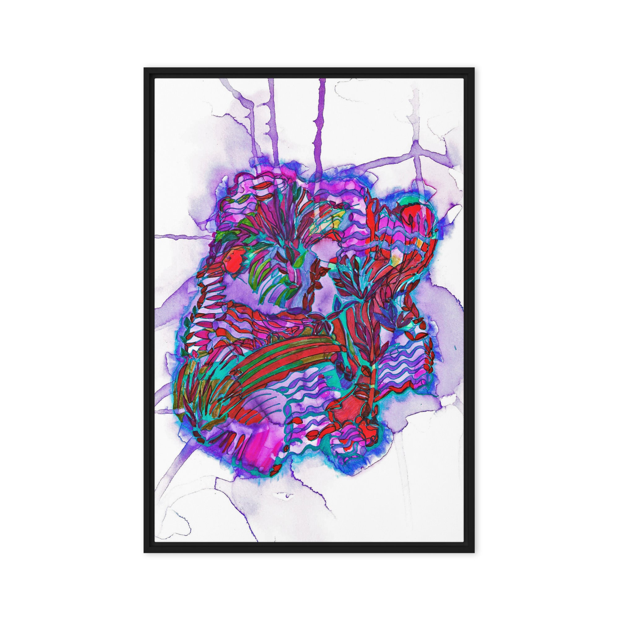 Heartstrings Abstract Framed Canvas