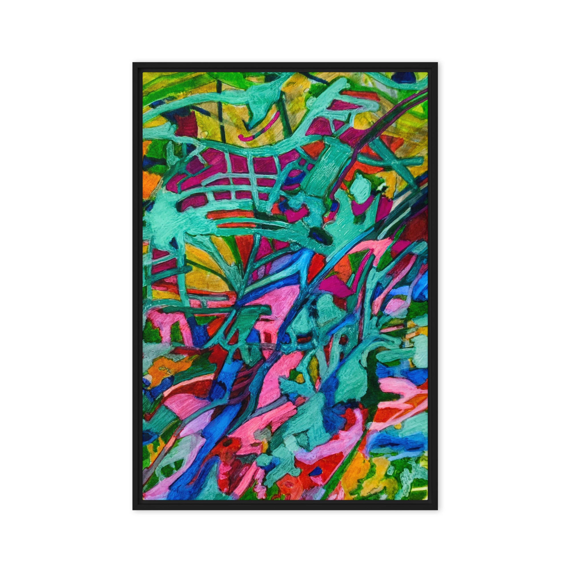 Overgrown Bridge Framed Canvas