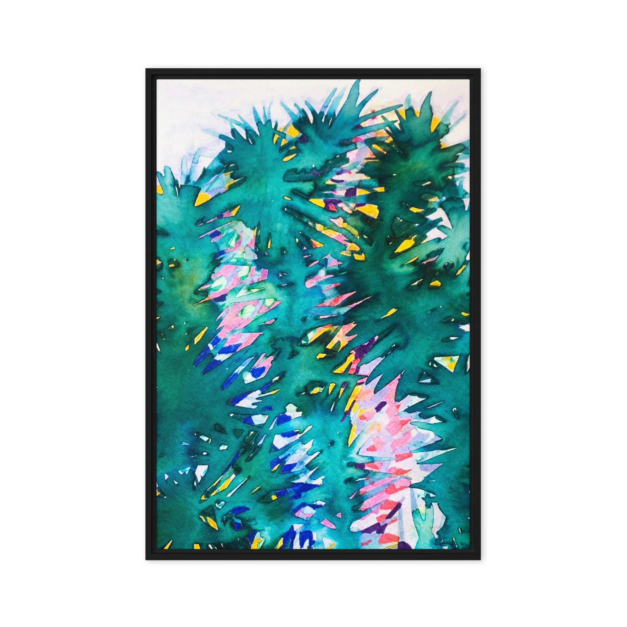 Looking Glass Leaves Framed Canvas
