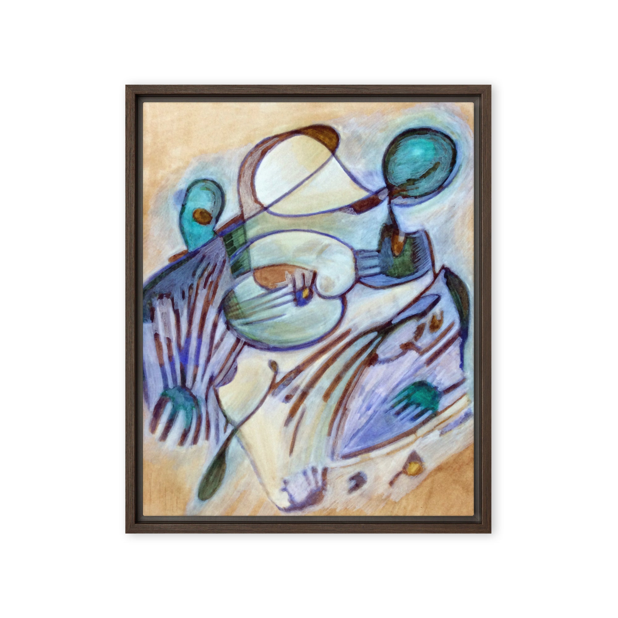 Warm Slowly Abstract Framed Canvas