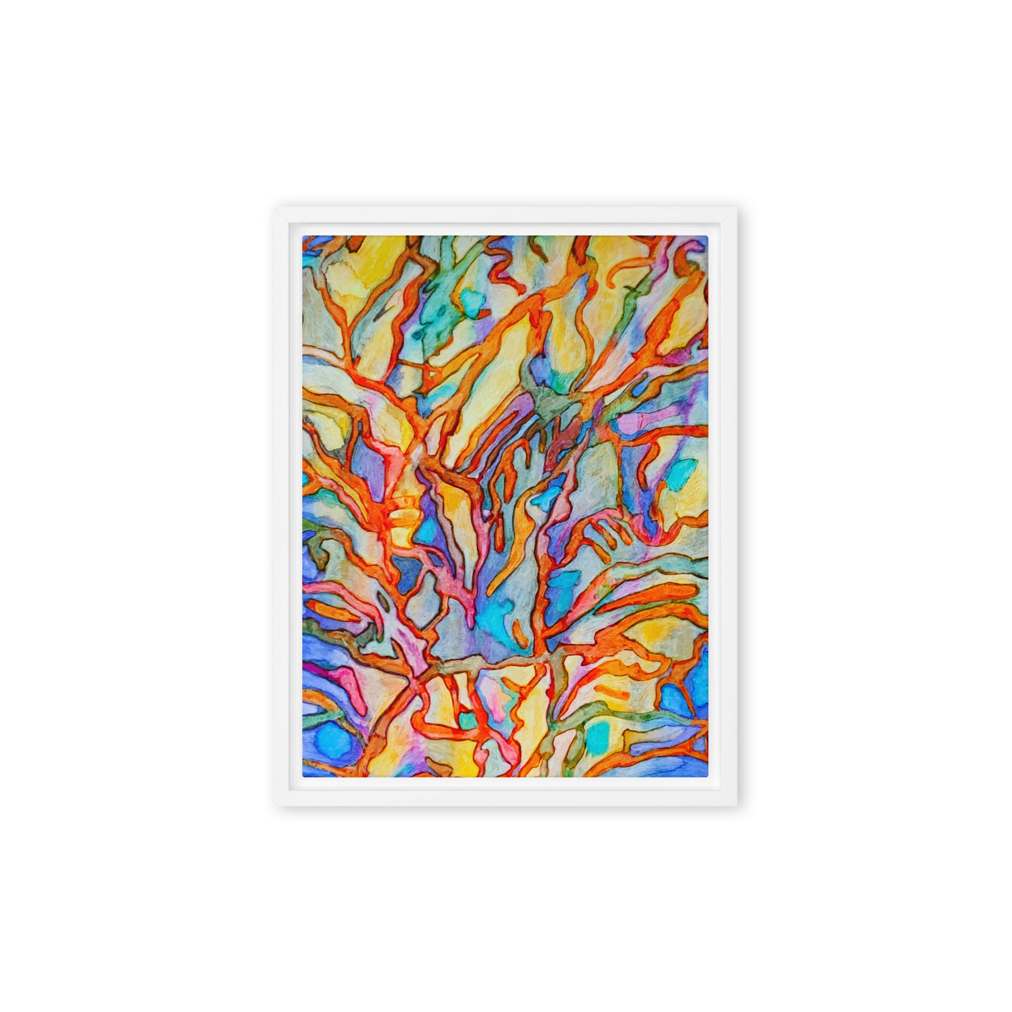 Coral Reef Abstract Canvas Print Framed