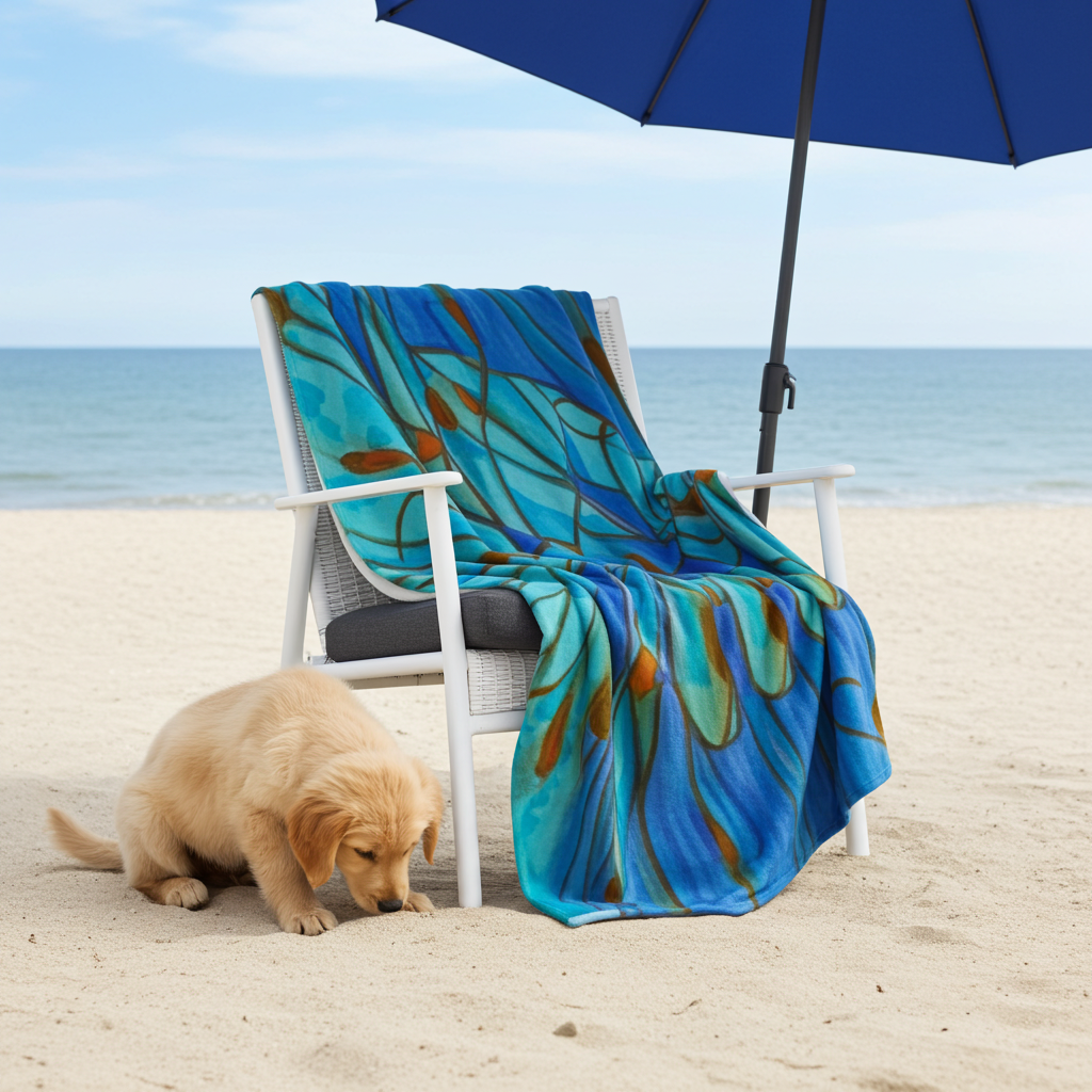 Low Tide Abstract Throw Blanket