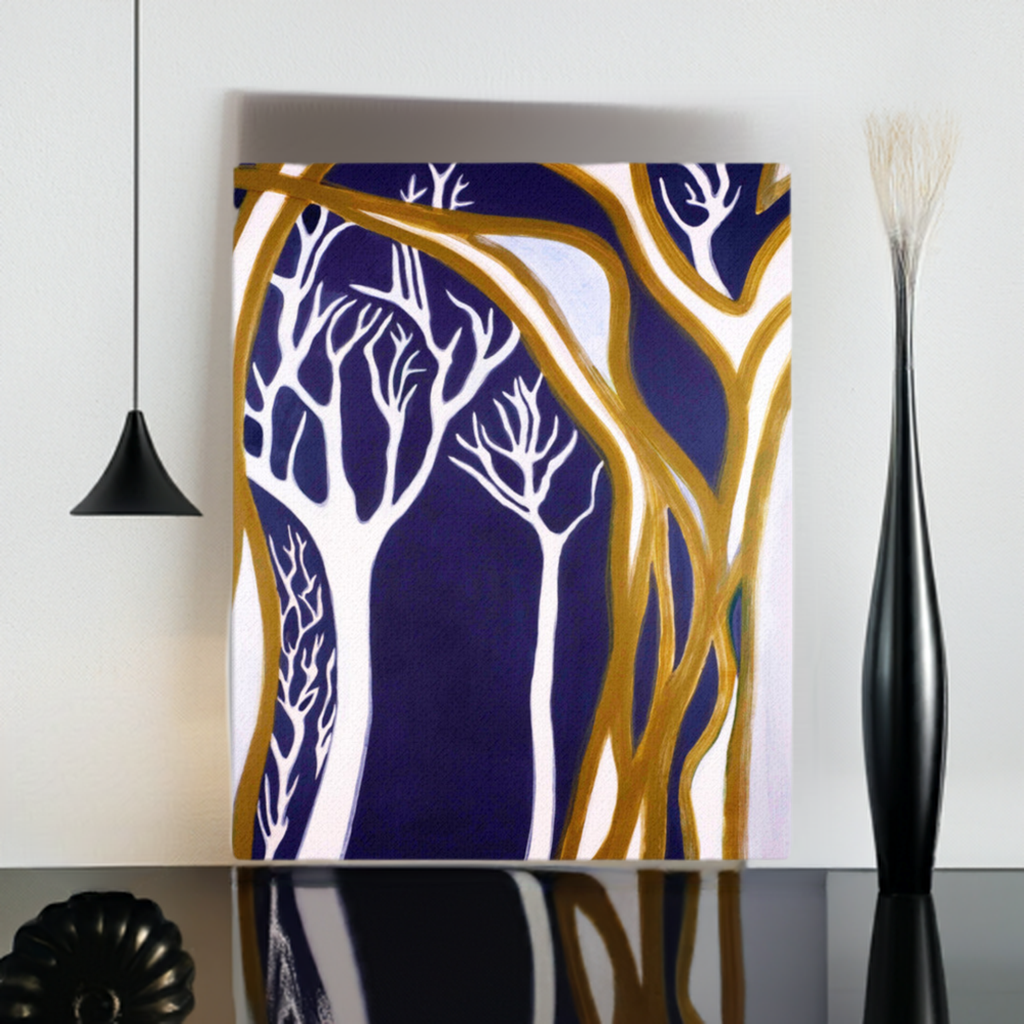Dark Madrones Abstract Canvas Print Unframed