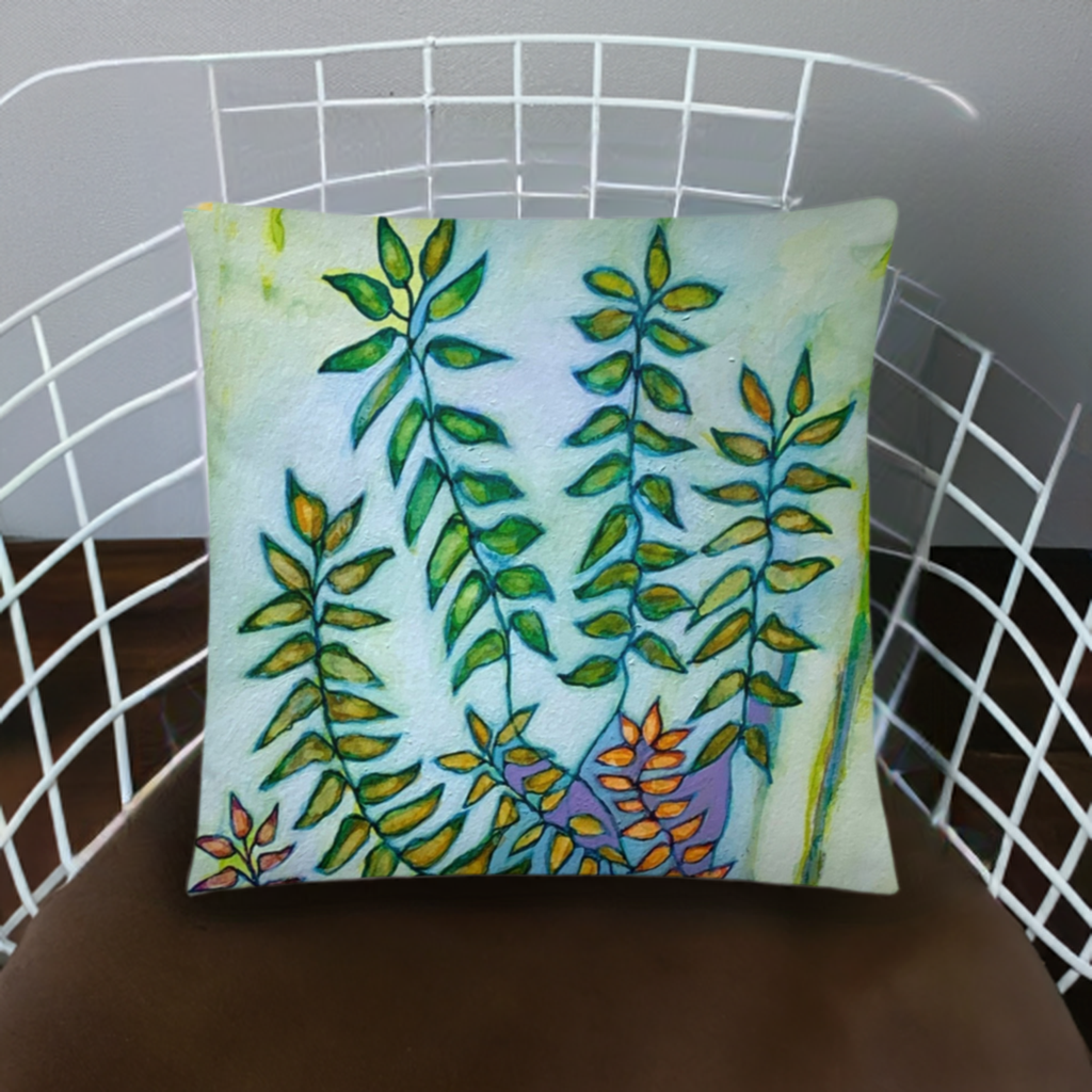 Green Leaves Pillow