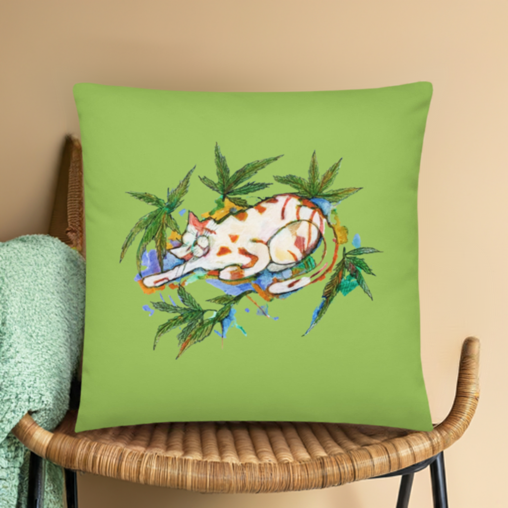 Cat Leaves Pillow