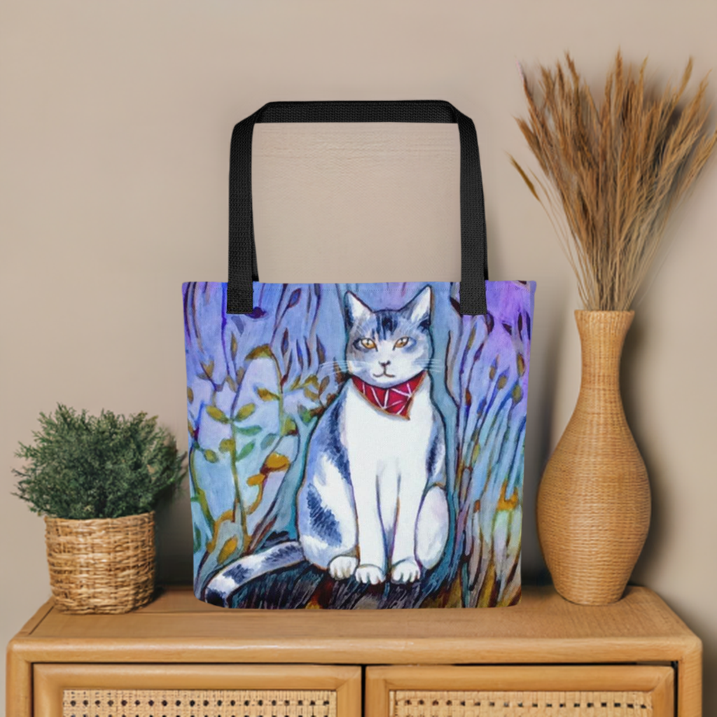 Cat in Scarf Tote bag