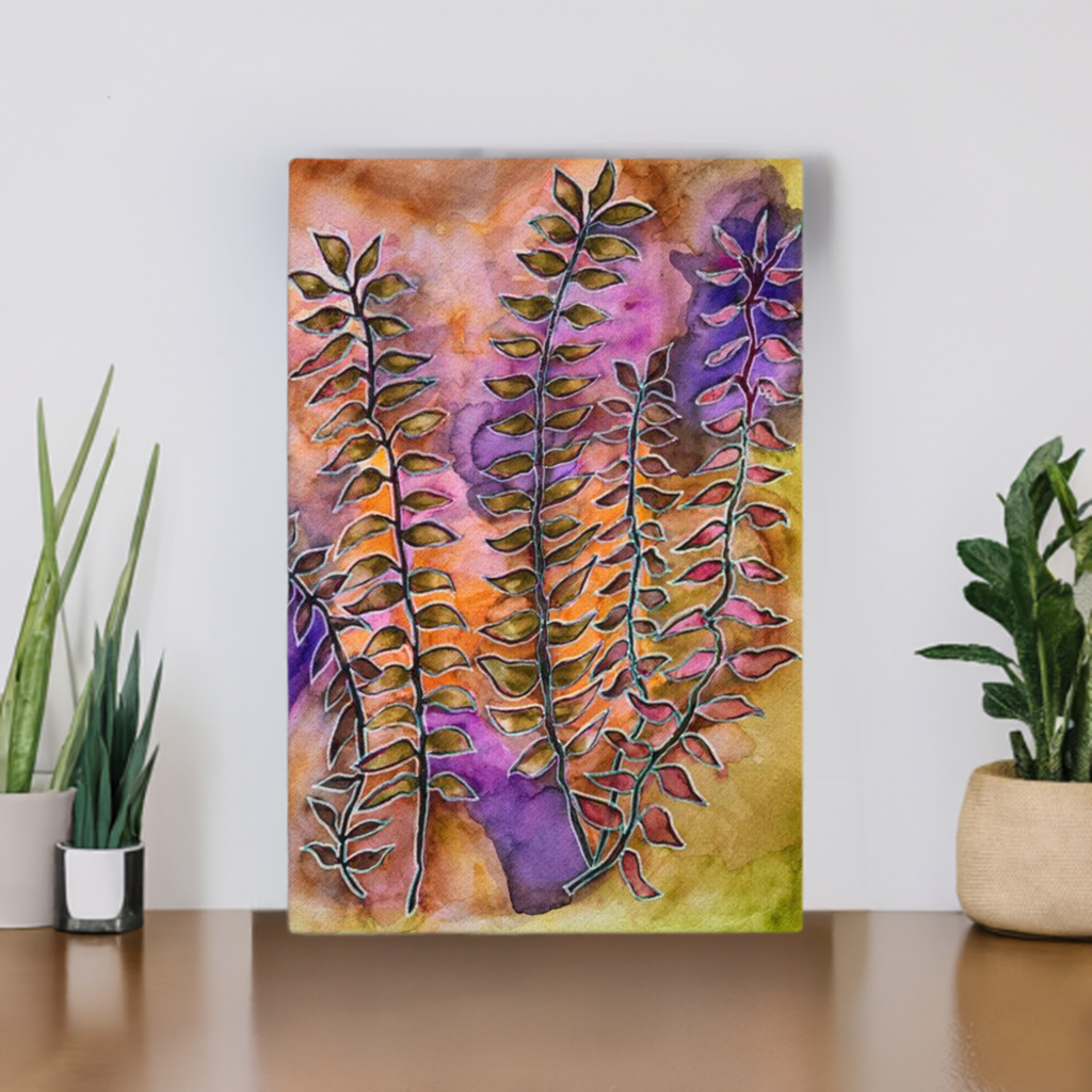 Night Street Leaves canvas print unframed | Art Love Decor