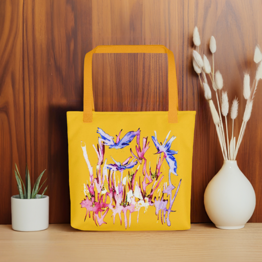 Blue Butterflies Abstract Tote bag