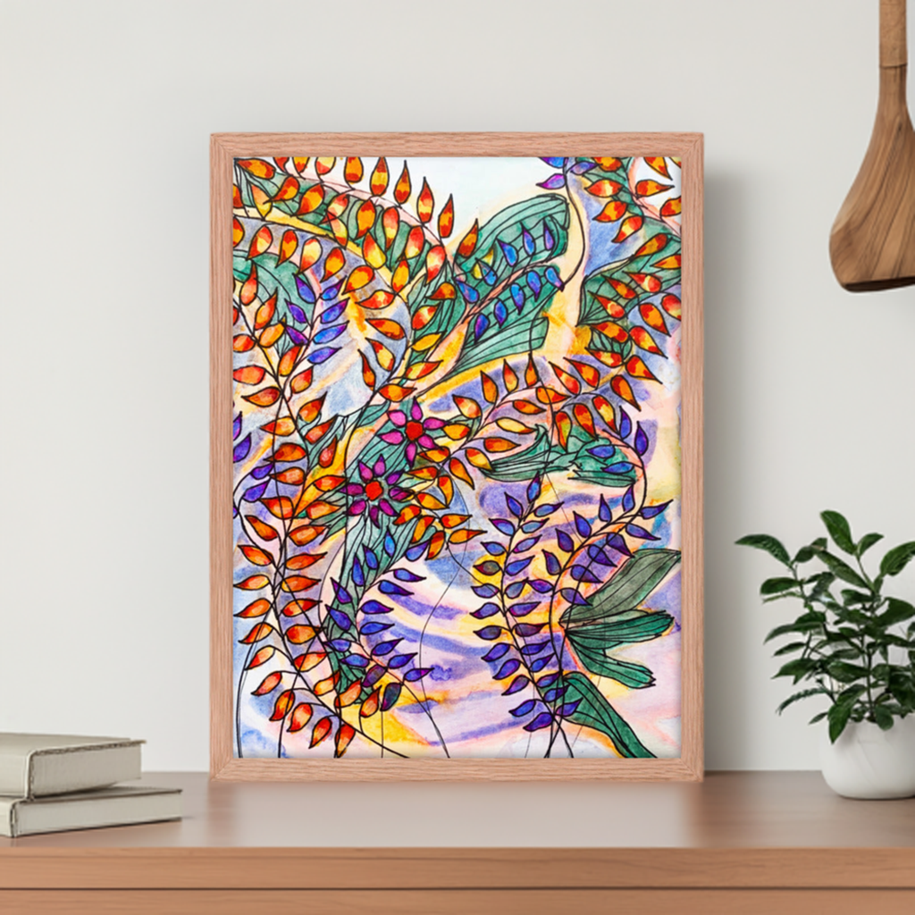 Rust Leaves Framed Poster