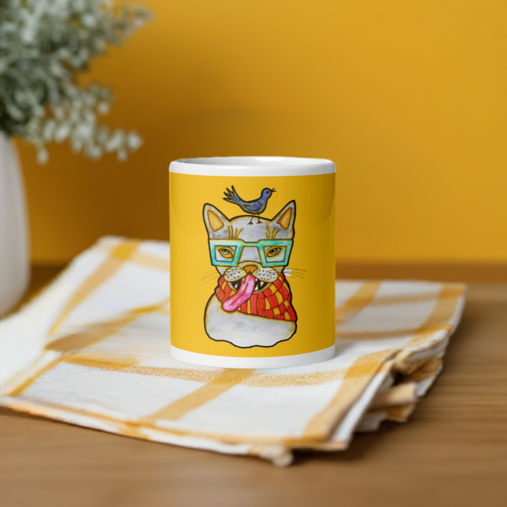 Kitty Cat Bird Mug