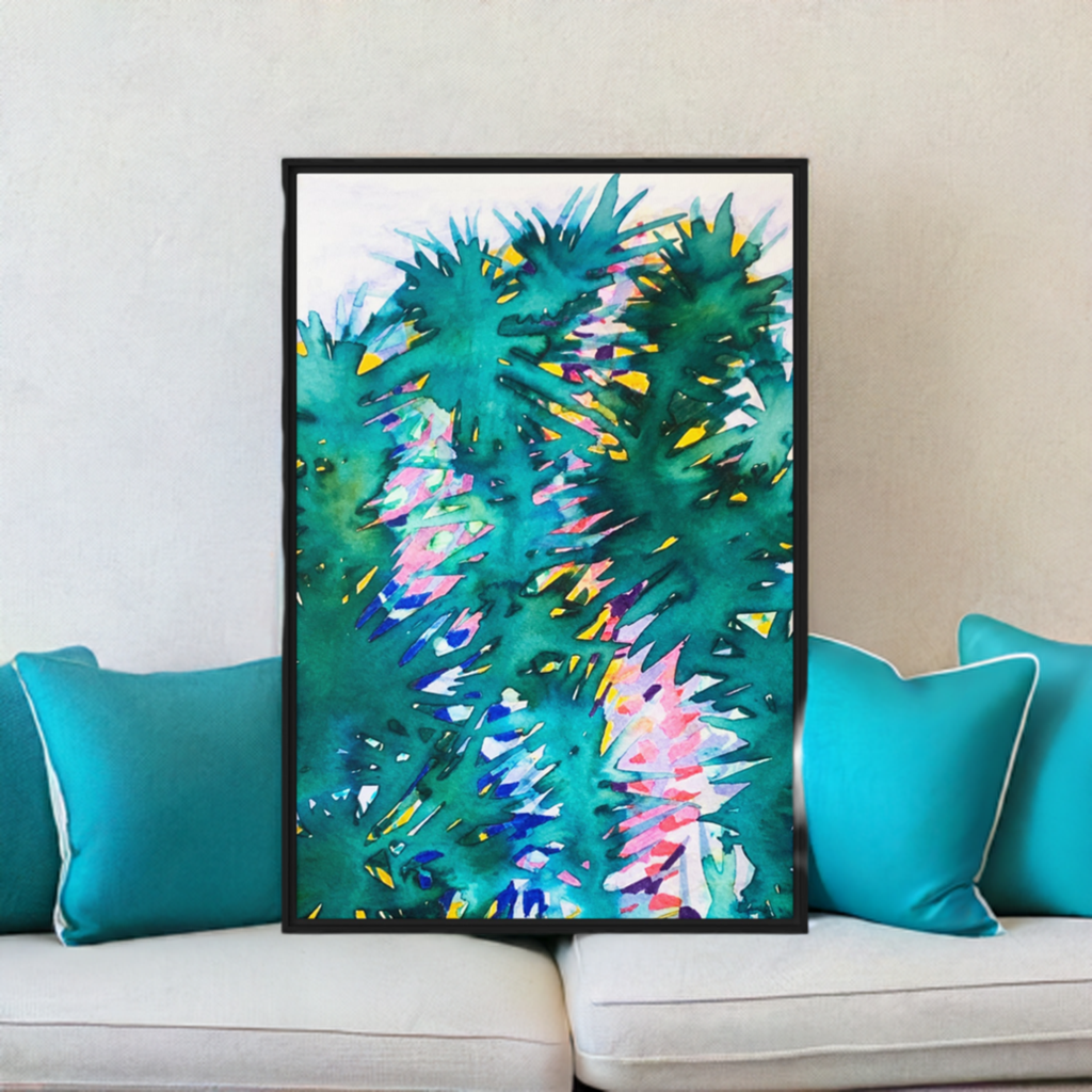 Looking Glass Leaves Framed Canvas