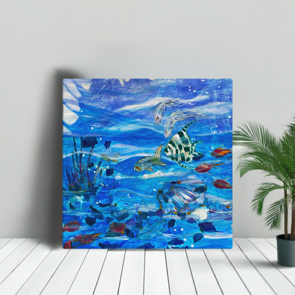Under Sea Abstract Large Artwork Canvas Print Unframed 37x37