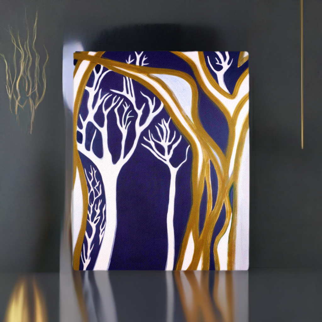 Dark Madrones Abstract Canvas Print Unframed