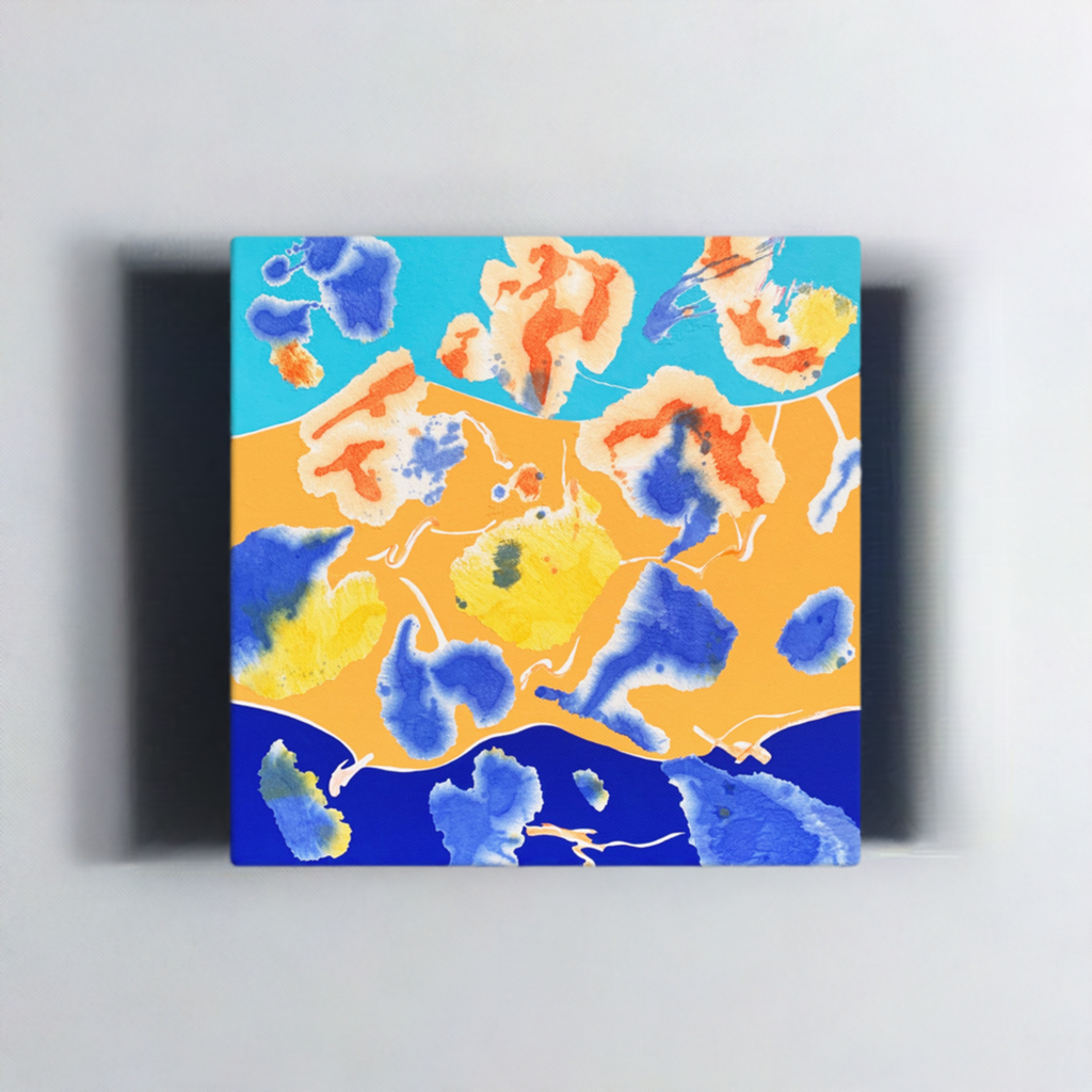 Day at the Beach Abstract  Large Art Canvas Print 37x37
