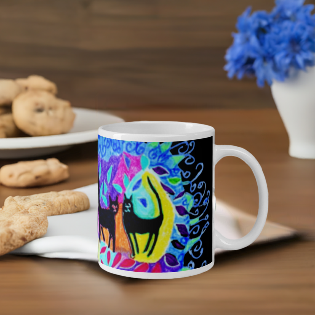 Five Black Cats Mug