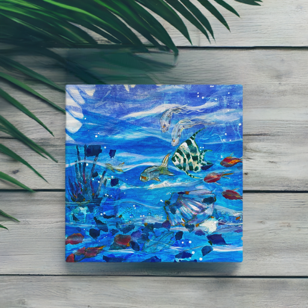 Under Sea Abstract Large Artwork Canvas Print Unframed 37x37