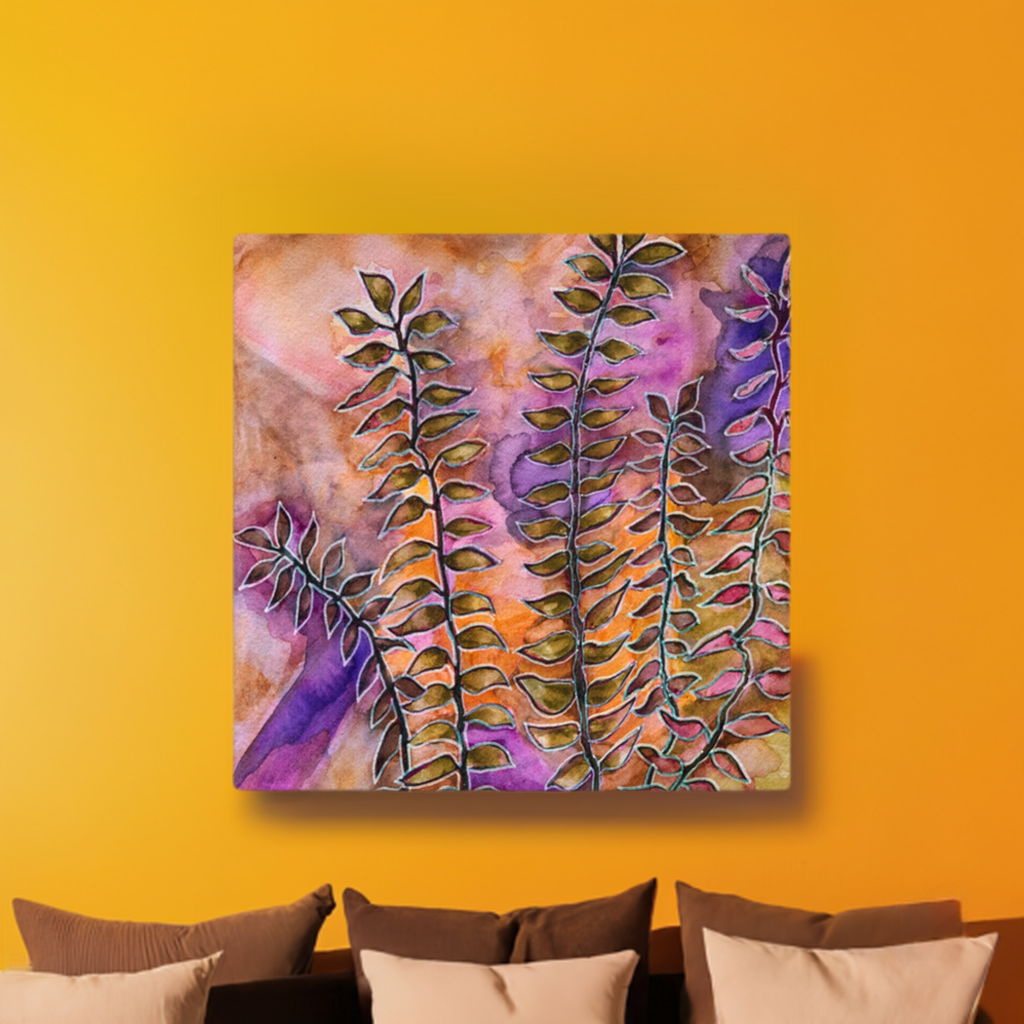 Night Street Leaves canvas art print unframed