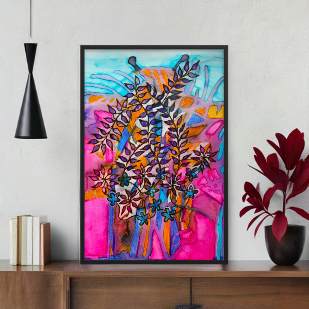 Pink Root Leaves Framed Poster