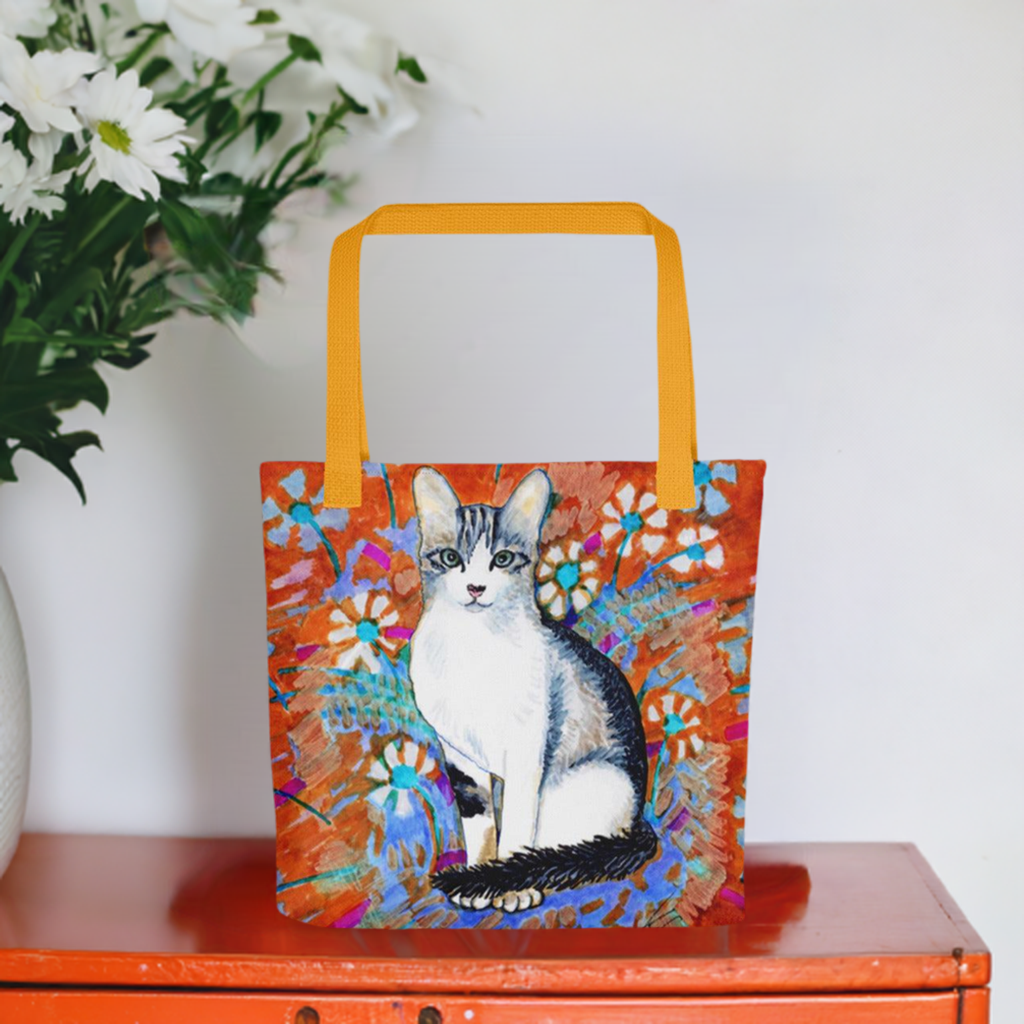 Daisy Cat Tote Bag