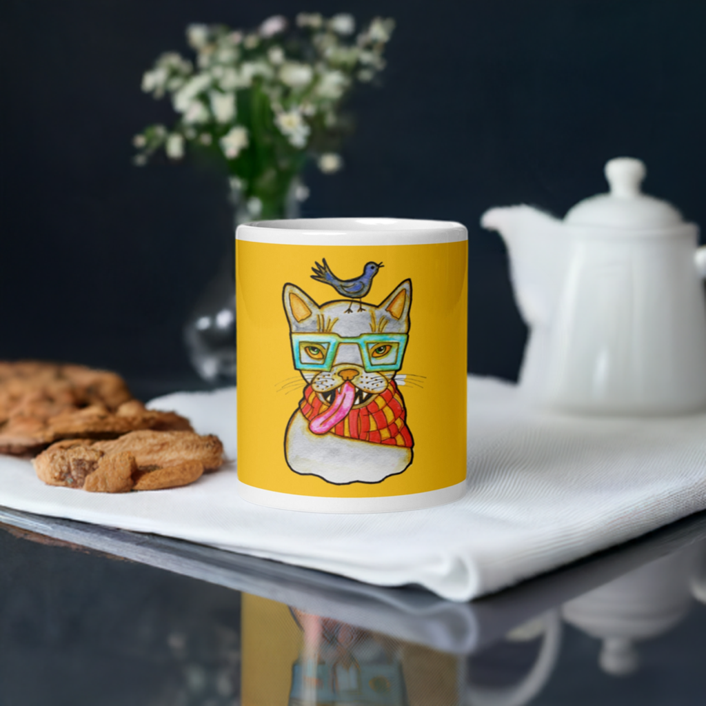 Kitty Cat Bird Mug