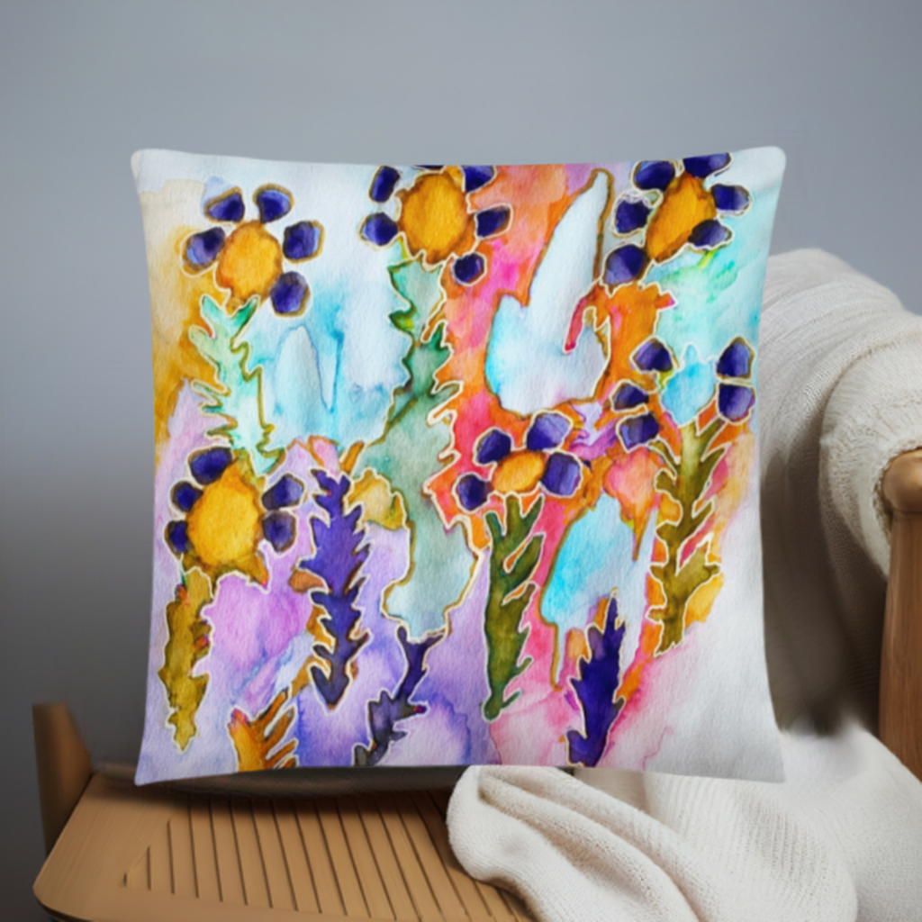 Dark Blooms Throw Pillow