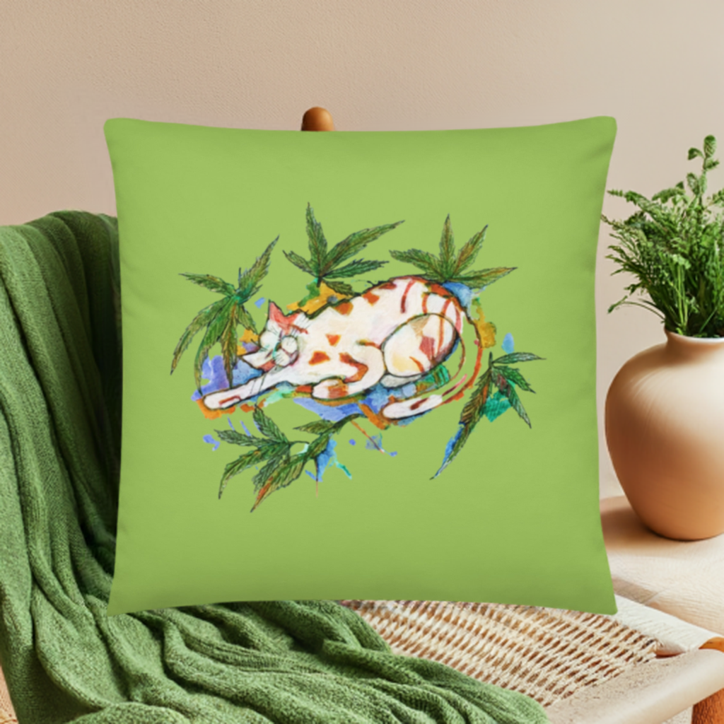 Cat Leaves Pillow