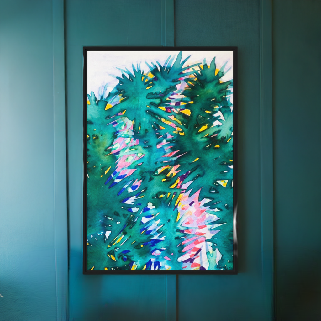 Looking Glass Leaves Framed Canvas