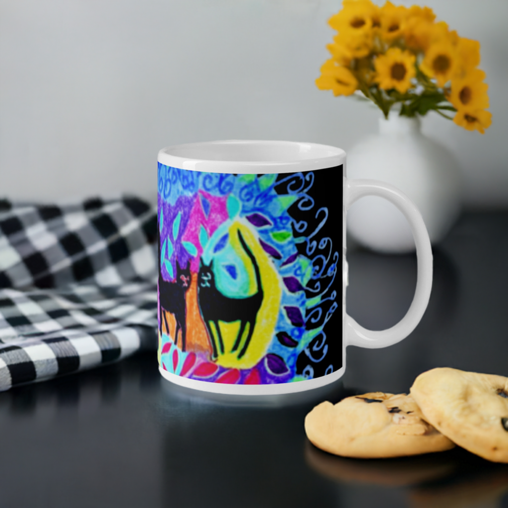 Five Black Cats Mug