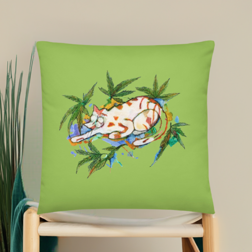 Cat Leaves Pillow